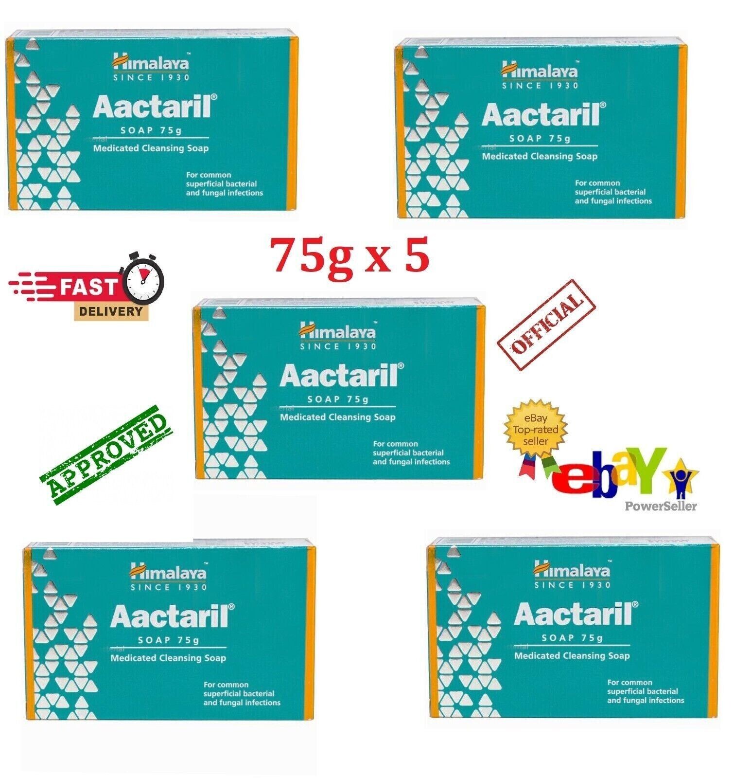 5 X Himalaya Herbals AACTARIL SOAP 75gm FREE SHIP