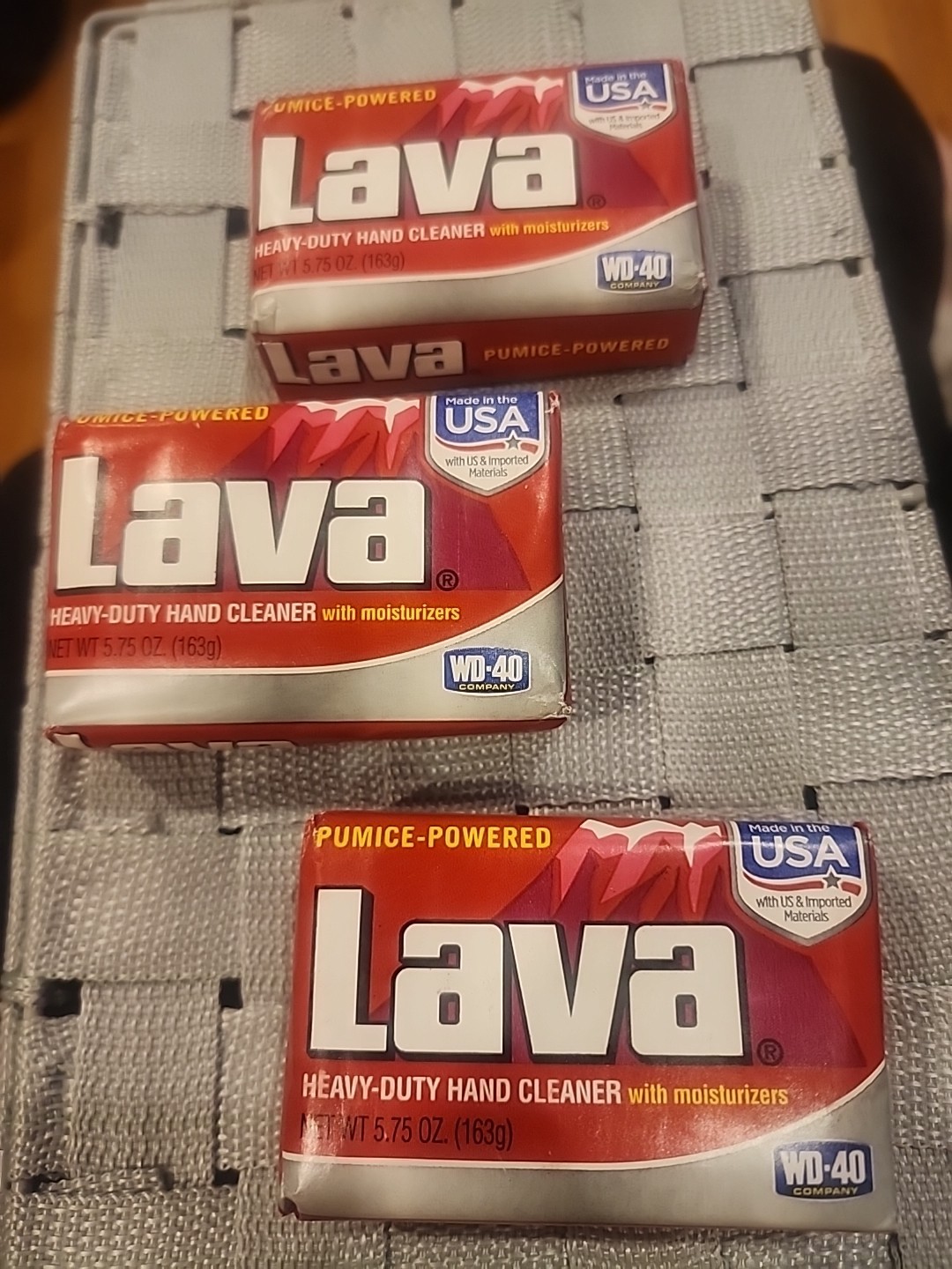 Lava Soap Heavy Duty Hand Cleaner 3 Bars pumice powered 5.75 oz Grease Dirt NEW