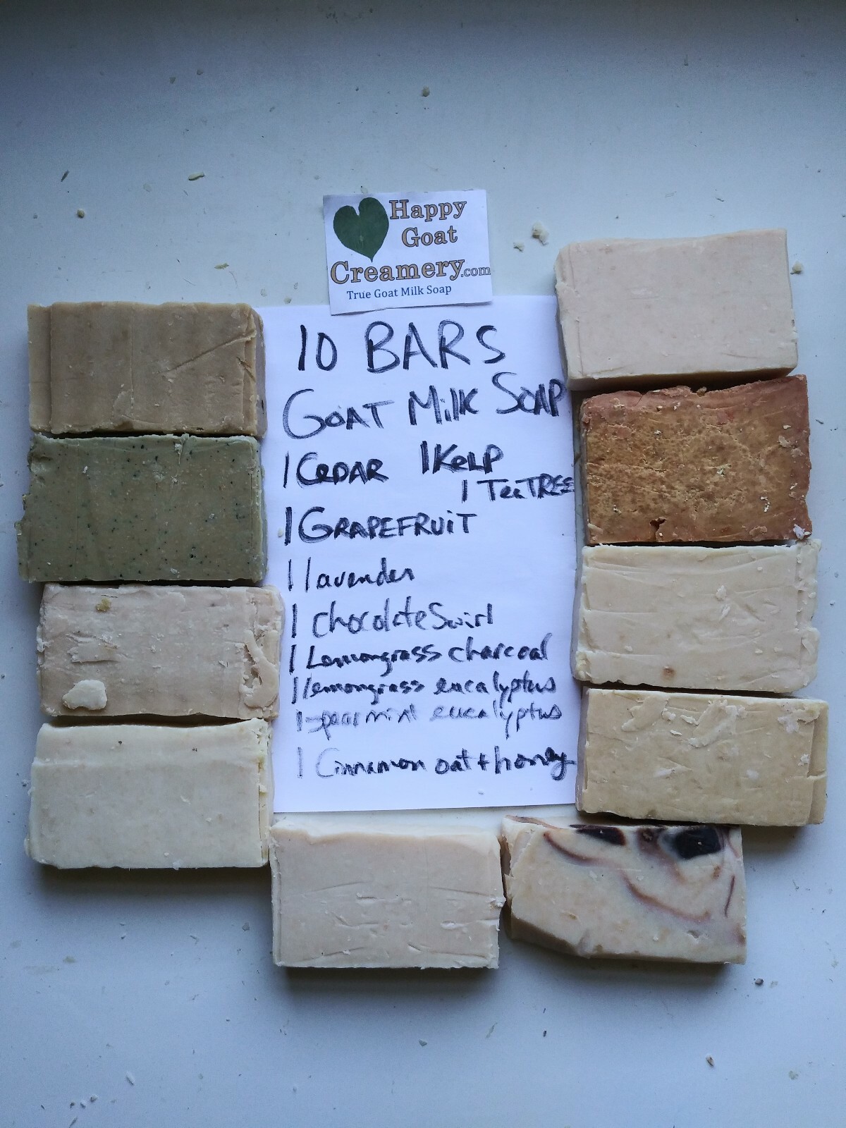 10 BARS RAW GOAT MILK SOAP HAPPY GOAT CREAMERY CHEAP BULK PURE ESSENTIAL OIL