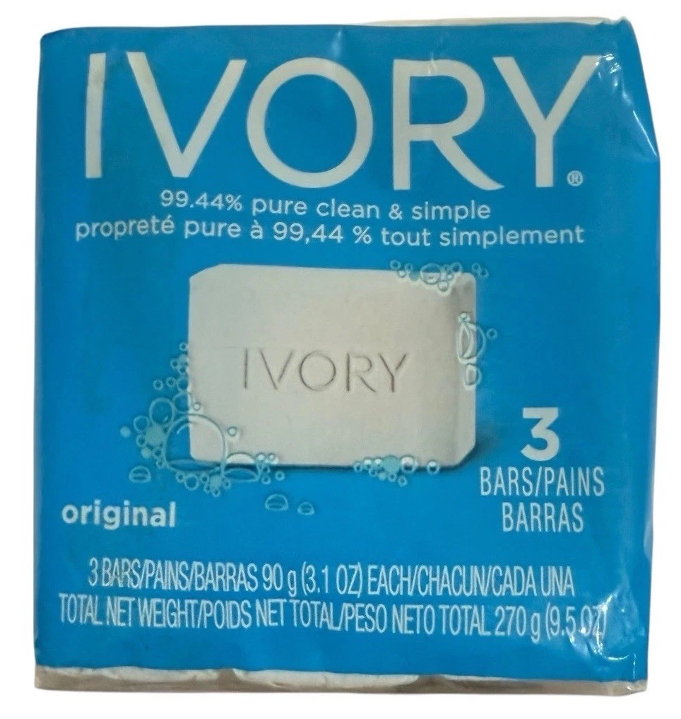 Vintage Original Ivory Soap Bar 3 Pack/9.5oz | 99.44% Pure Clean Simple | Sealed