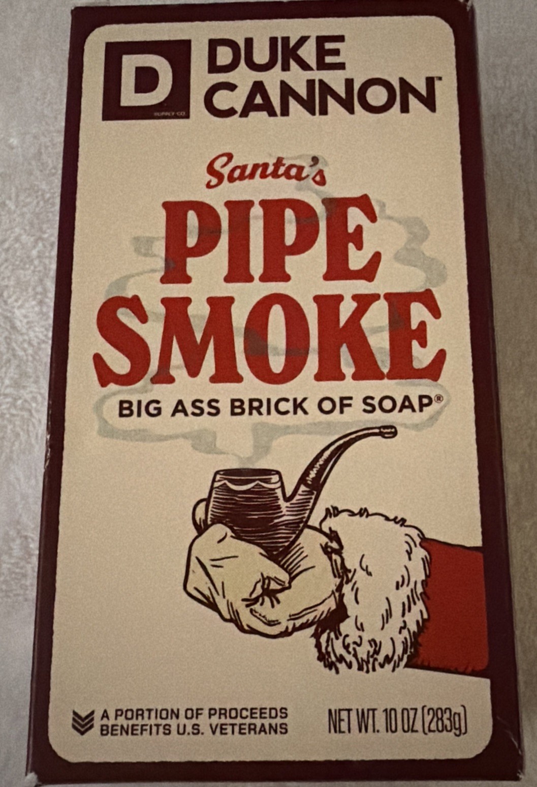 Duke Cannon Holiday Santa’s Pipe Smoke Tobacco Amber Scent Bar Soap 10 oz