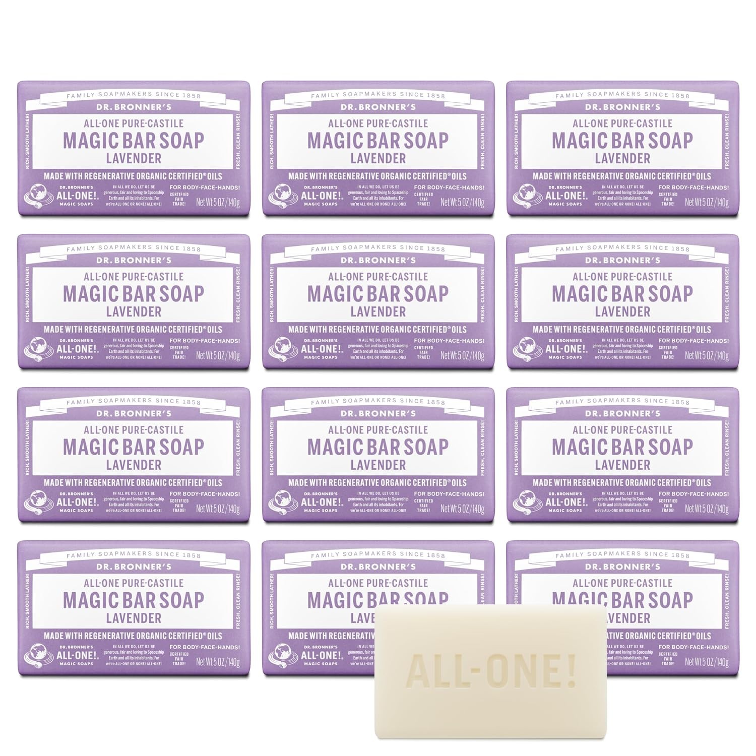 Pure-Castile Magic Bar Soap – Made with Regenerative Organic Certified Oils – fo