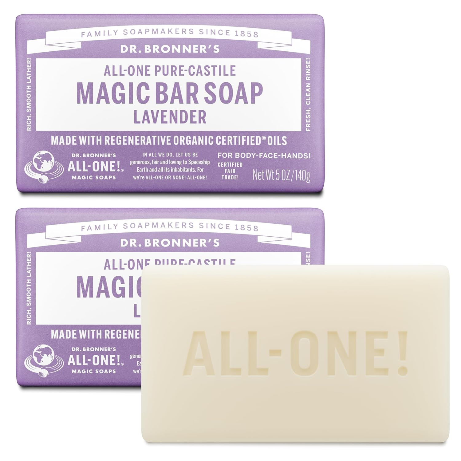 Pure-Castile Magic Bar Soap – Made with Regenerative Organic Certified Oils – fo