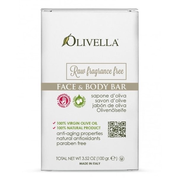Olivella Face & Body Bar Soap Antioxidant Raw Fragrance Free 3.52 oz Pack of 3