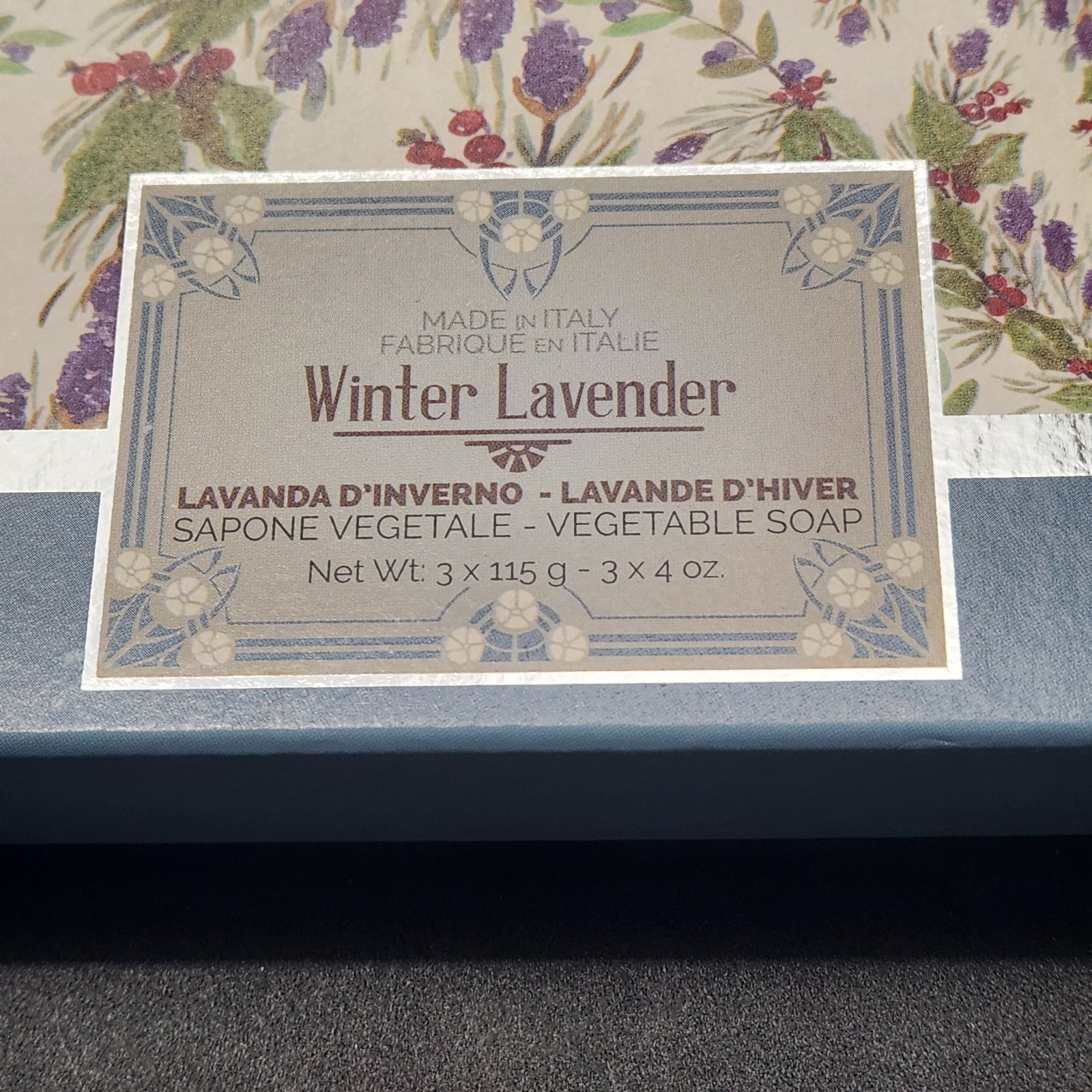 La Florentina Lavender Sculpted Soap Set Made in Italy 3x115g 4oz New NIB Sealed