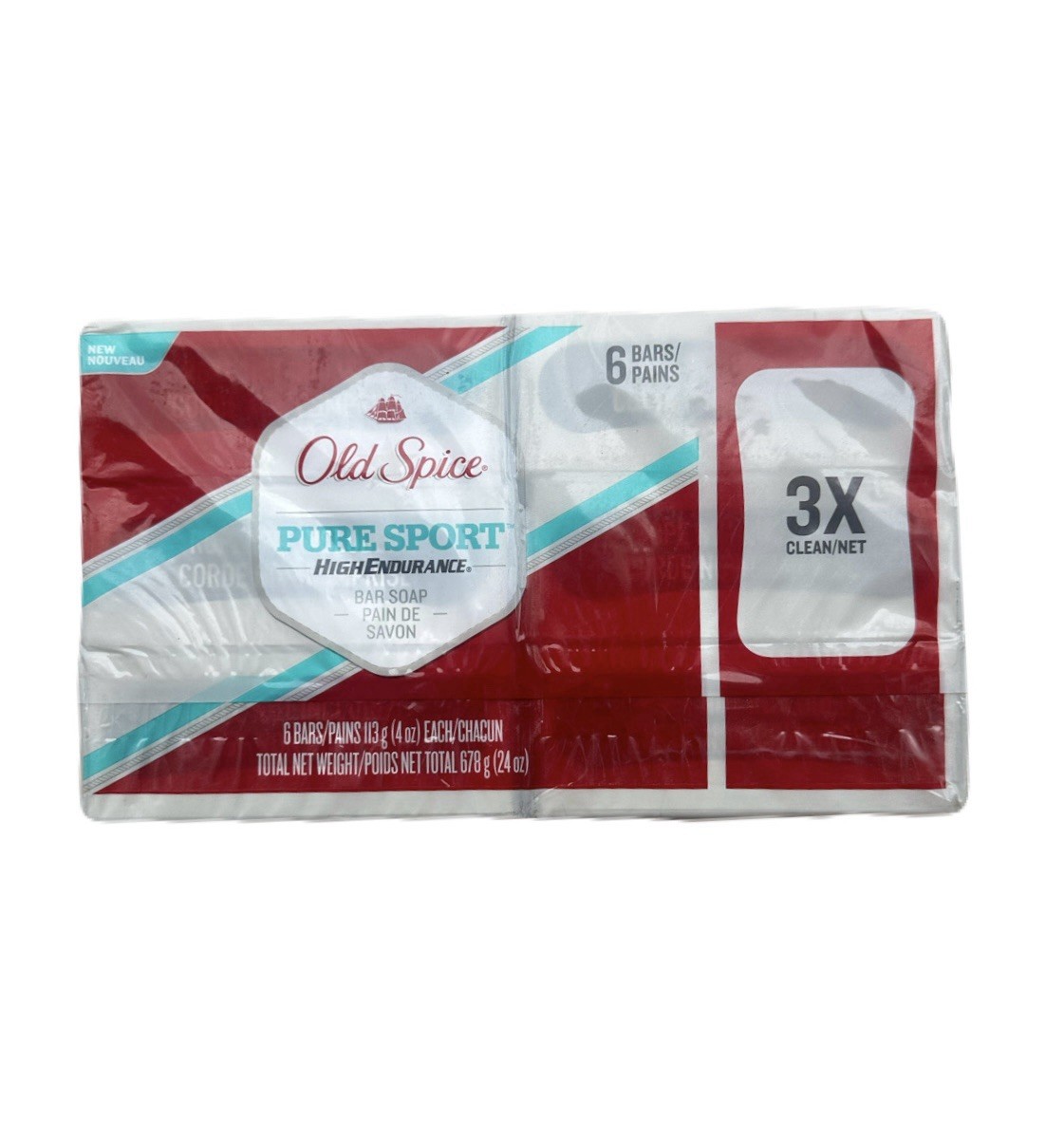 Old Spice PURE SPORT High Endurance Bar Soap 6 bars New SEALED Rare One Pack