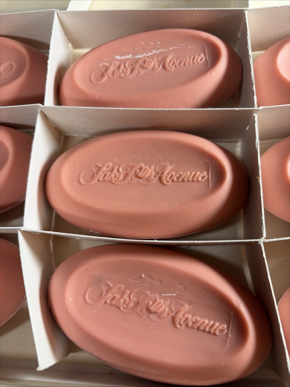 9 Vtg Soap Bars Saks Fifth Avenue Set Pink American Beauty Rose Scented