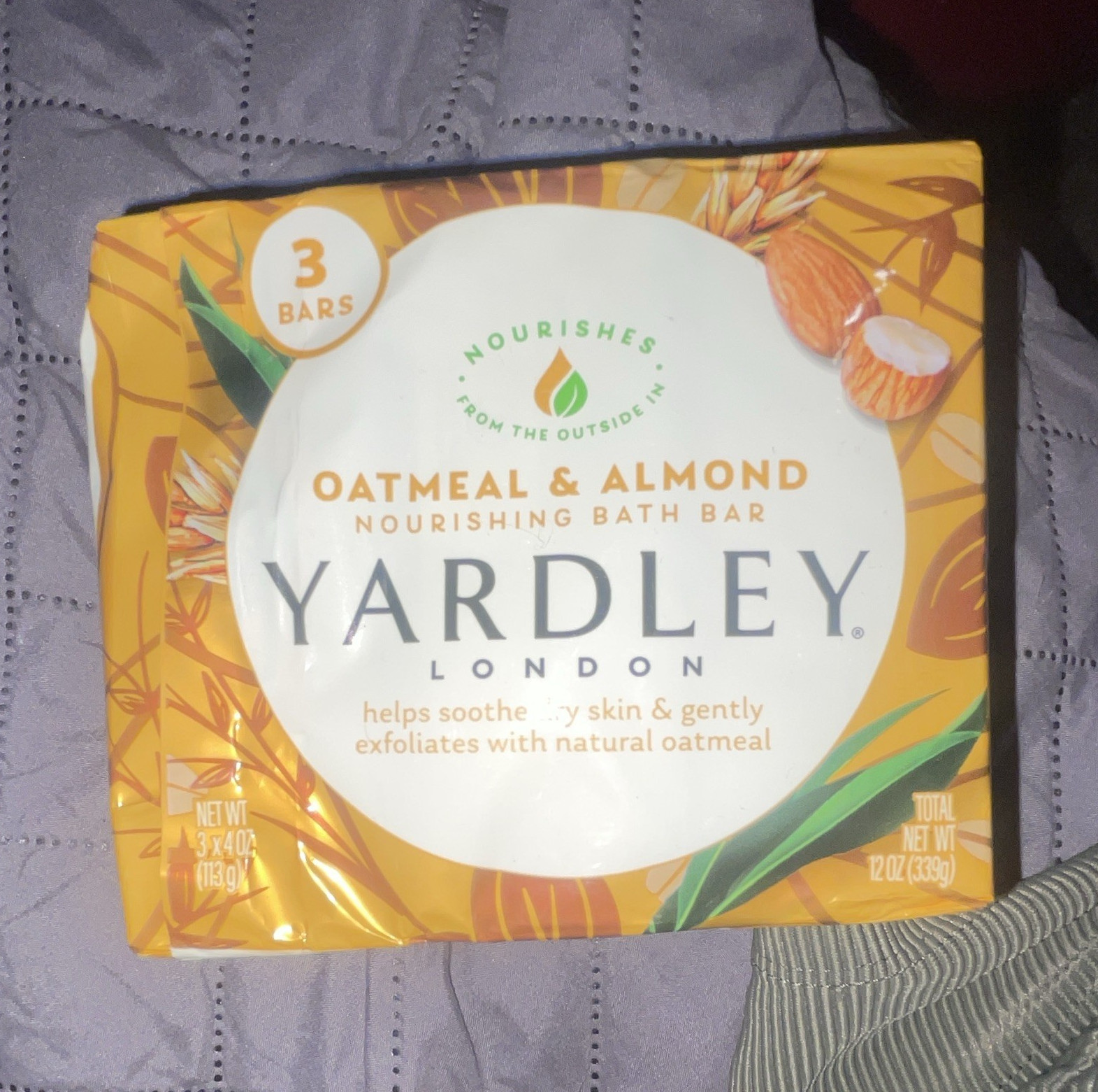 Yardley London Nourishes Nourishing Bath Bar Oatmeal & Almond 3-Pack 12oz