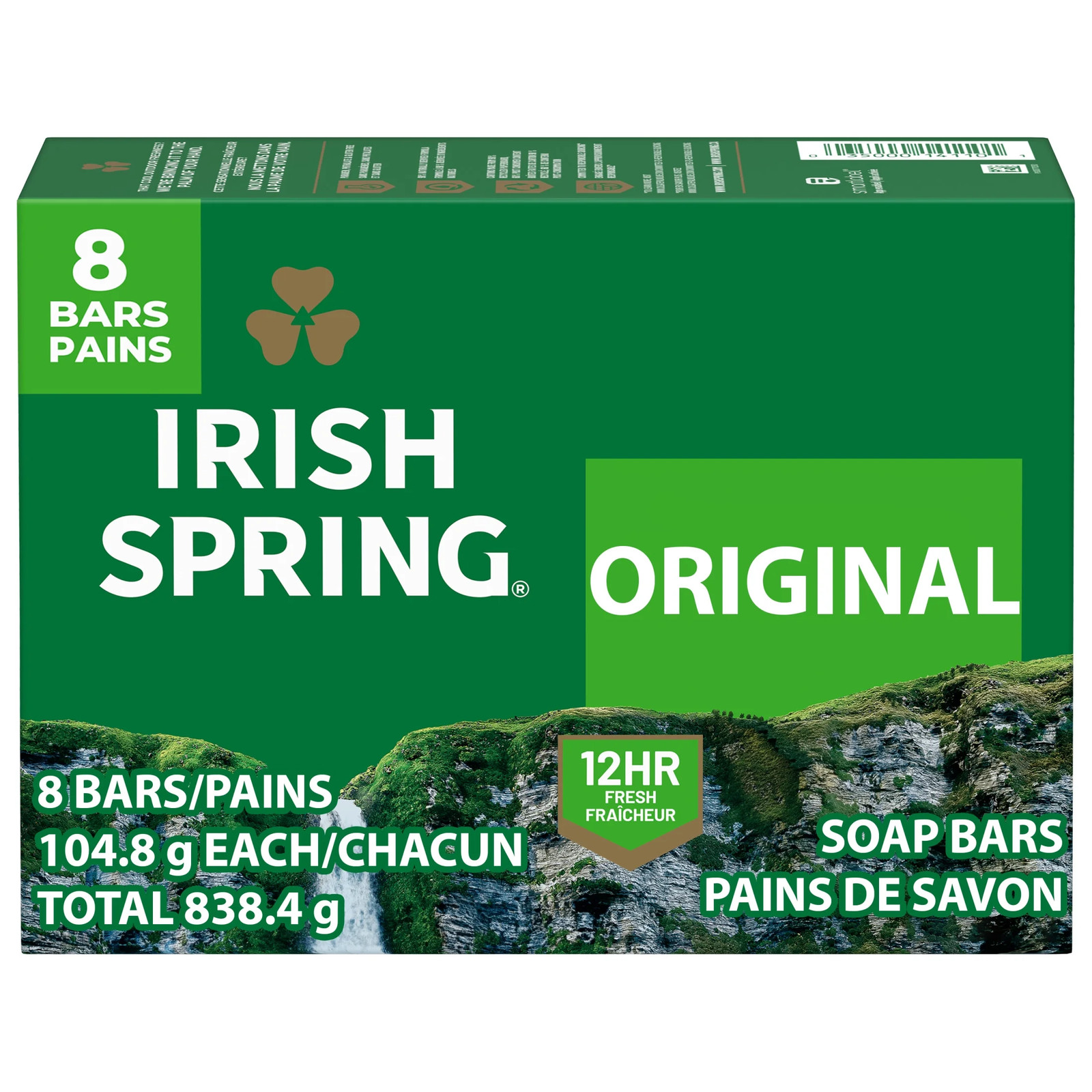 Original Deodorant Bar Soap for Men, with Flaxseed Oil, 3.7 Oz Bar (8 Pack)