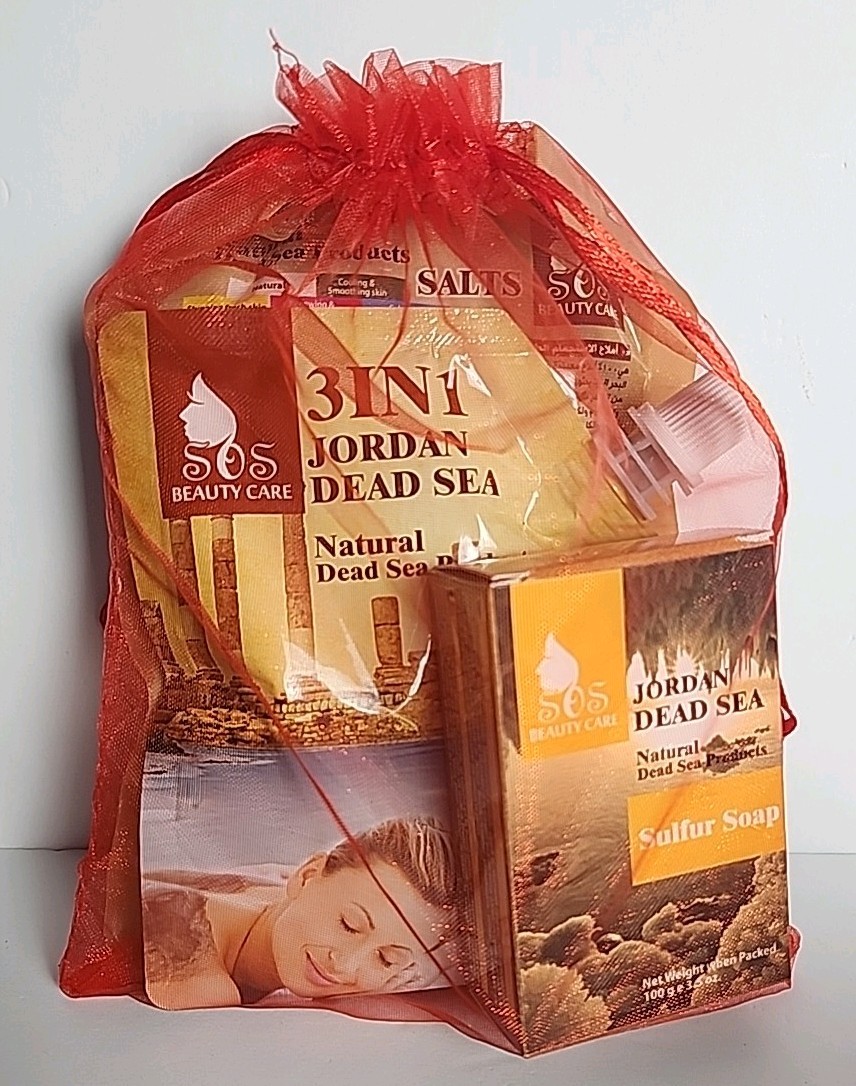 SOS Beauty Care Natural Dead Sea From Jordan Soap, Mask & Salts Stocking Stuffer
