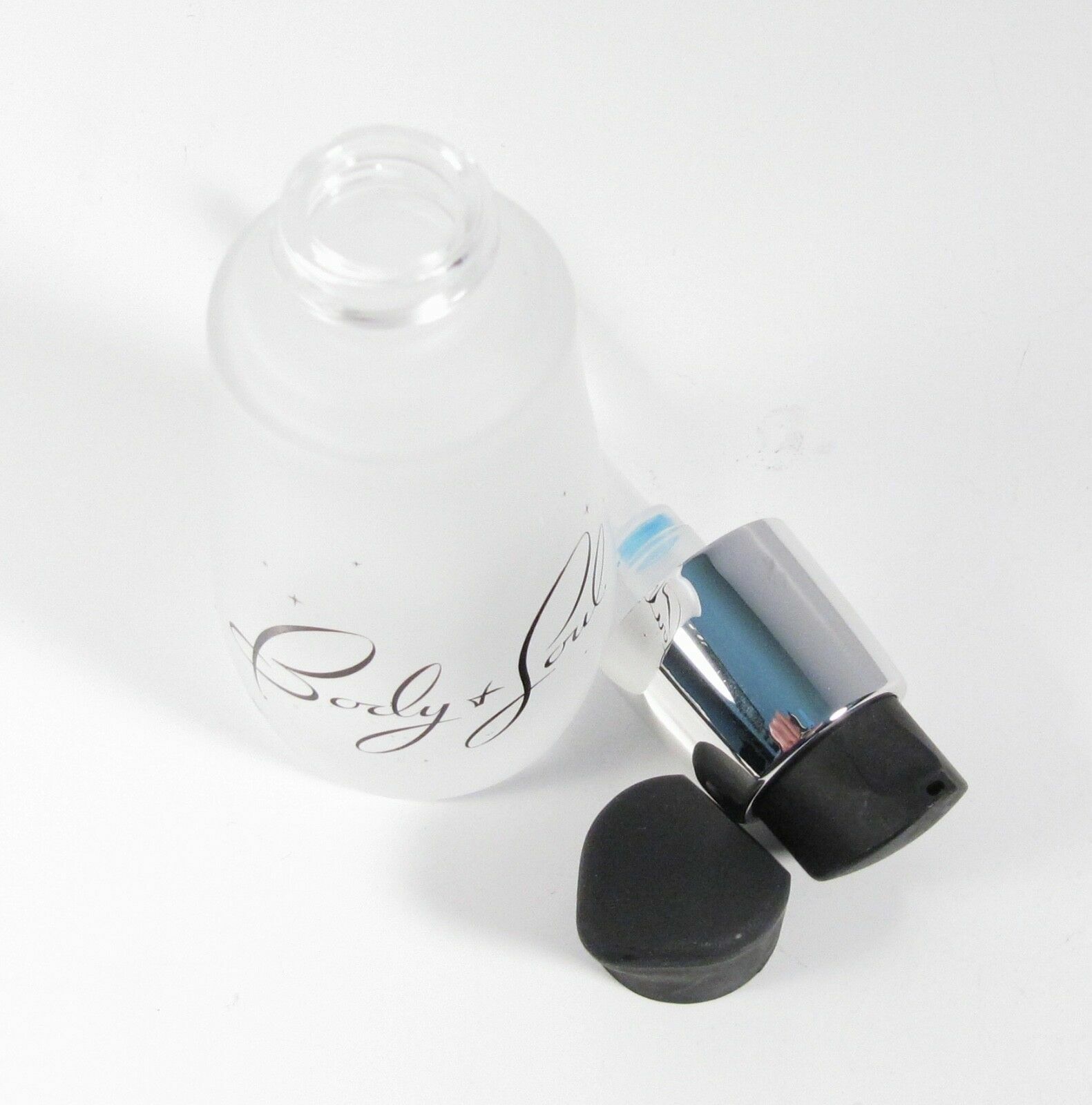 BODY & SOUL 30ml Frosted Glass Lotion Liquid Make Up Dispenser NEW 4″ Tall