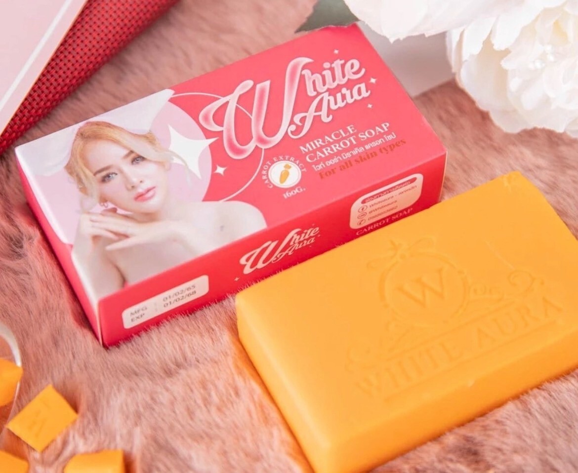 Aura Miracle Carrot Soap Revealing Radiant Skin Dark Spots Skin White Clear 160g