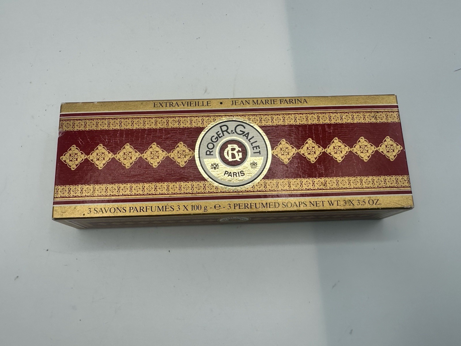 Vintage Y2K Roger & Gallet Paris Perfumed Soaps, Extra-Vieille, 3×3.5oz, w/ Box