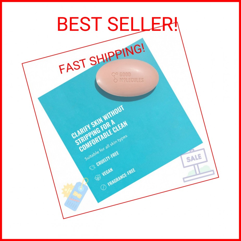 Good Molecules Clarify and Cleanse Bar – Soap Free Bar with Salicylic Acid, BHA