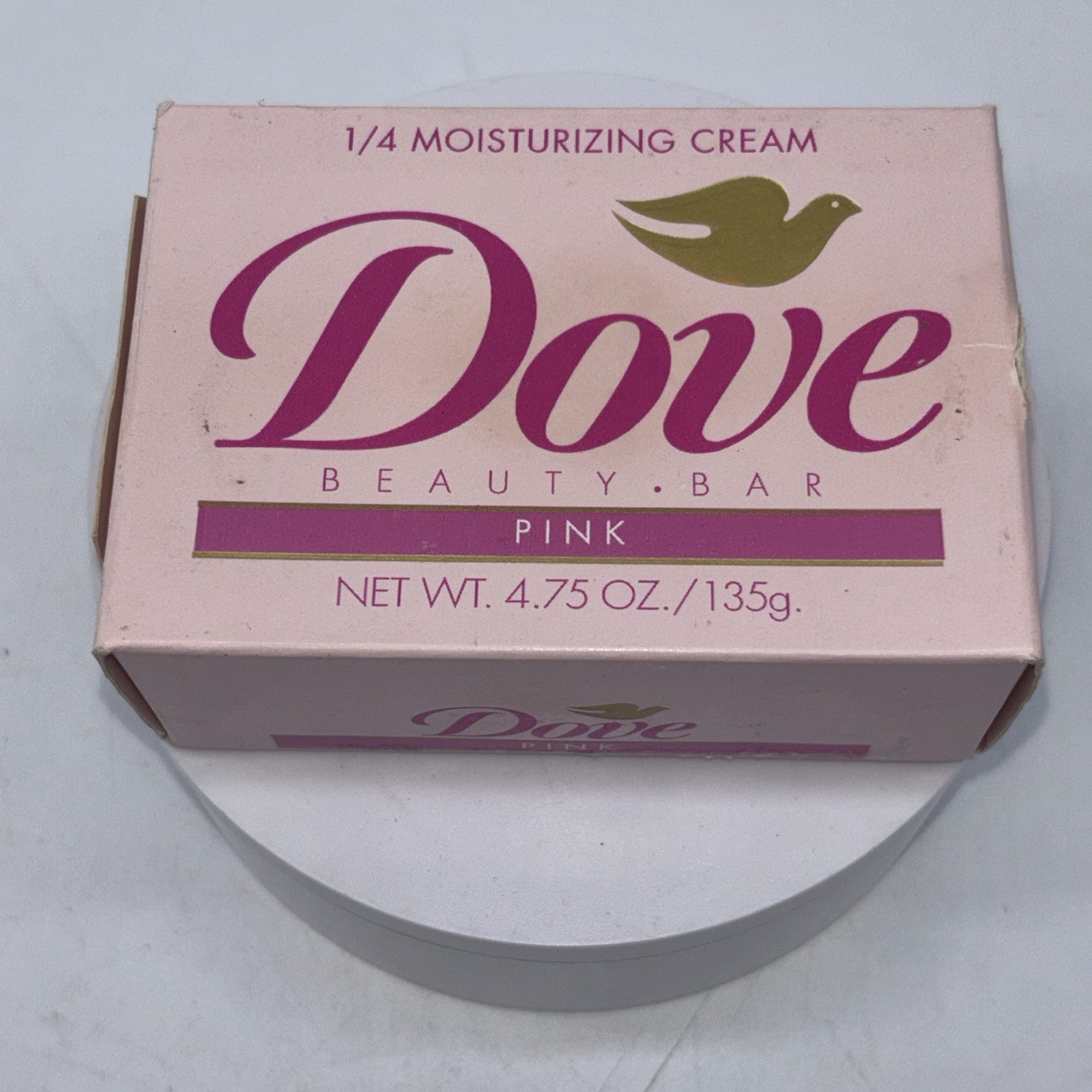 Vintage DOVE Pink Beauty Bar 1/4 Moisturizing Cream By Lever 4.75 oz USA 1992