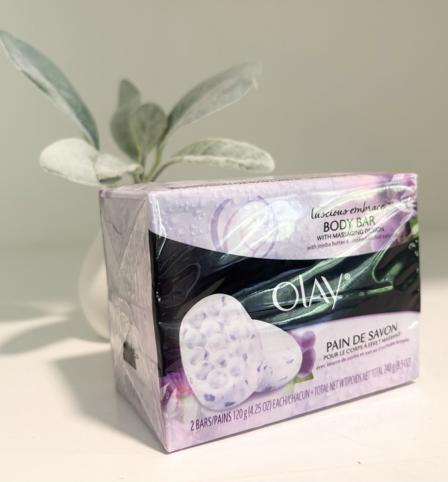 Olay Luscious Embrace Body Bar Jojoba Butter Orchid Extract Soap x 2 Bars SEALED