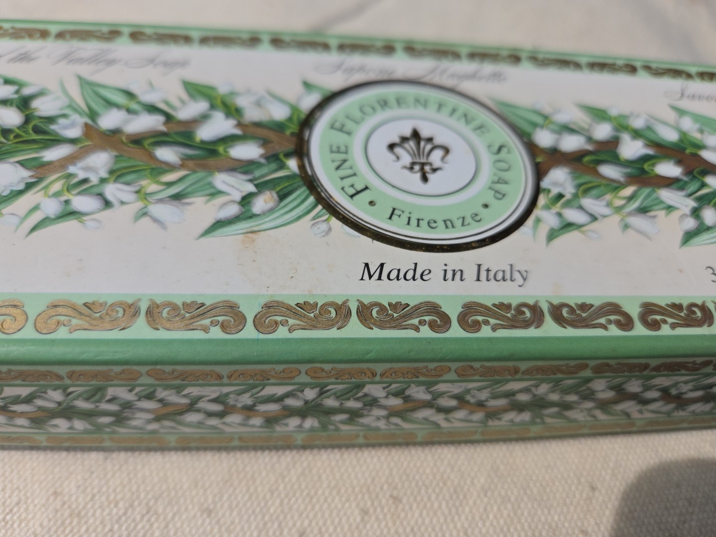 New 3 Lily Of Valley Florentine 100g Soaps Made in Italy In Box 3.5 Oz