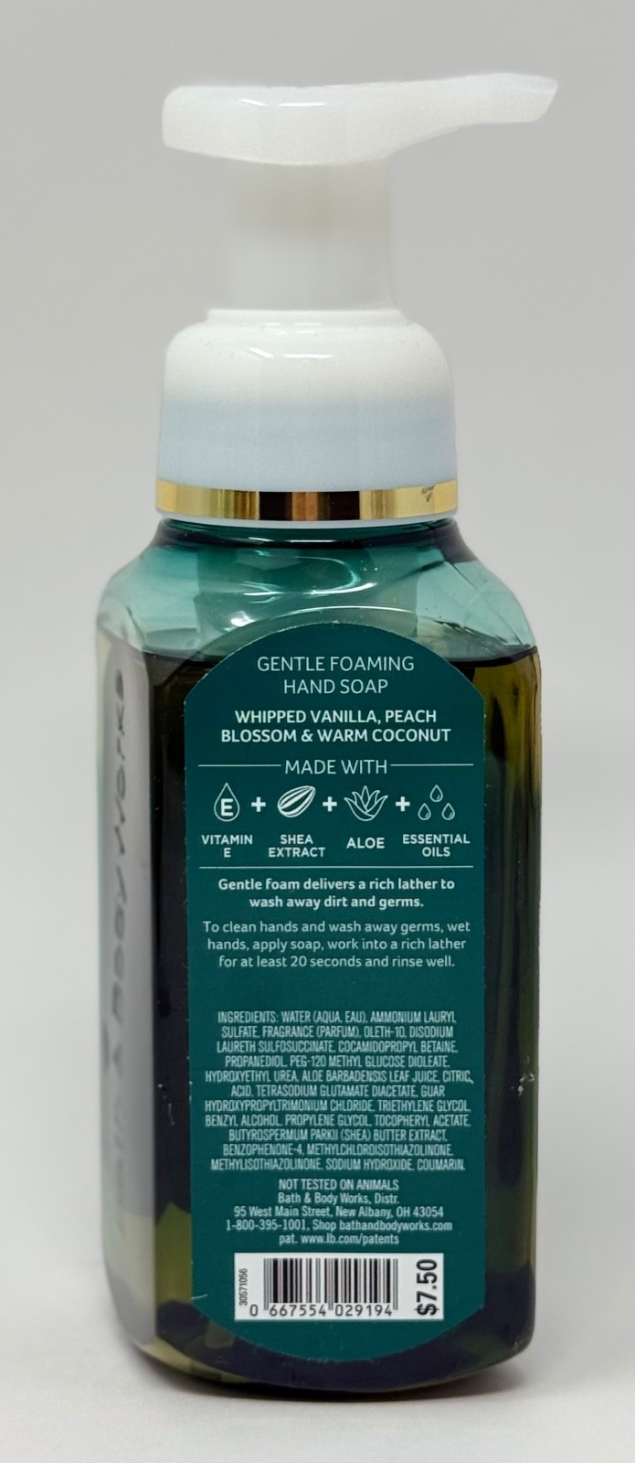 1 NEW BATH & BODY WORKS VANILLA COCONUT GENTLE FOAMING HAND SOAP WASH WHITE BARN