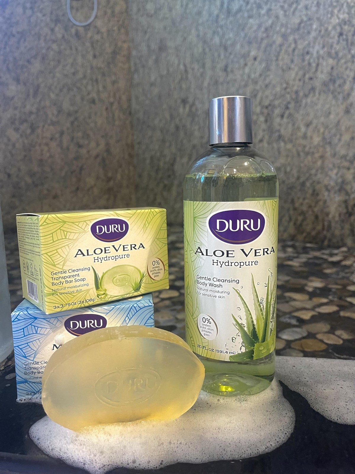 Aloe Vera Soap Bar 3 Pack Vegan Transparent Moisturizing Skin Care Cleanser NEW