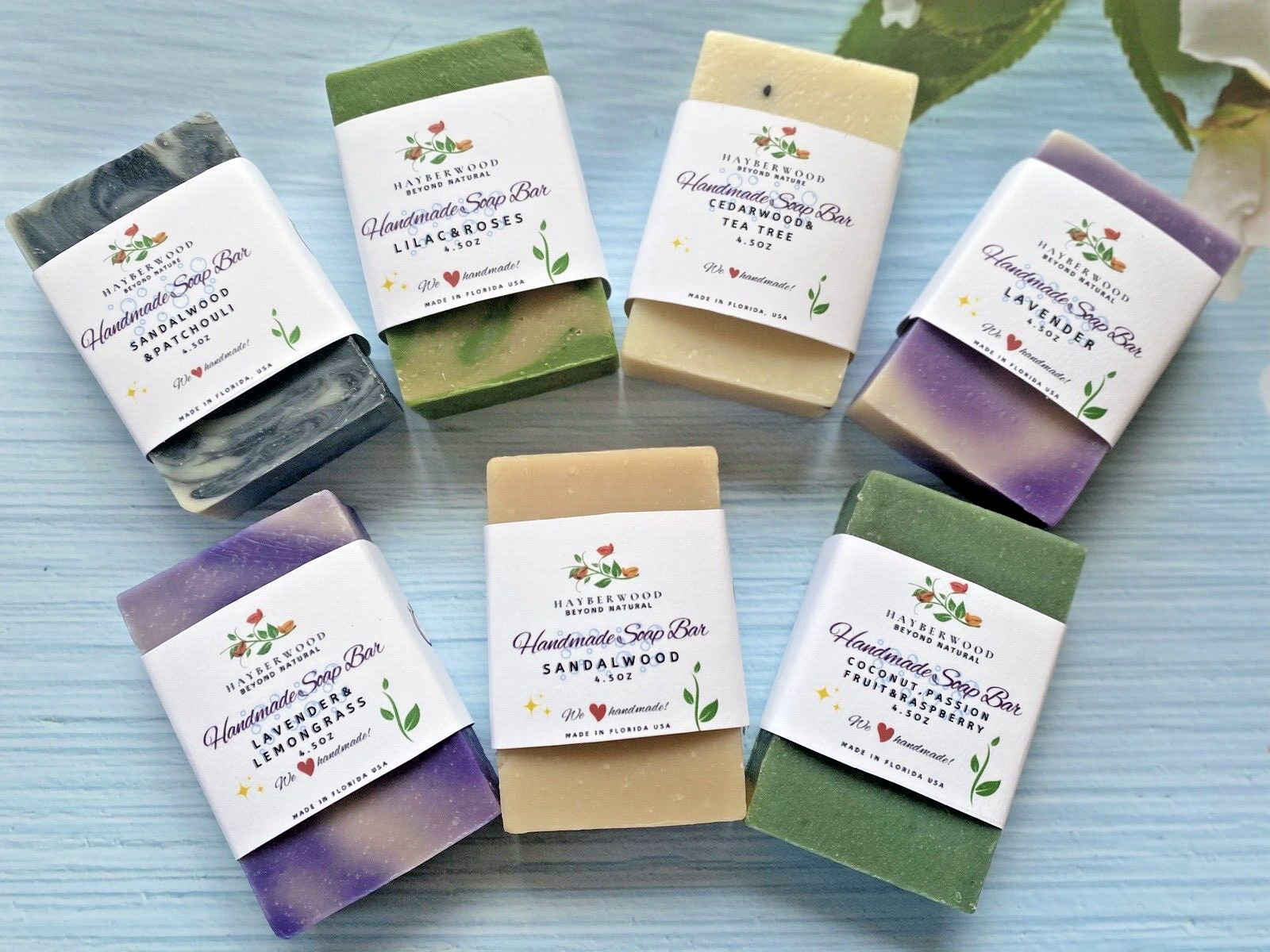 Christmas Spa Gift Box, Handmade Full Size Bar Soaps, Romantic Massage &Body Oil