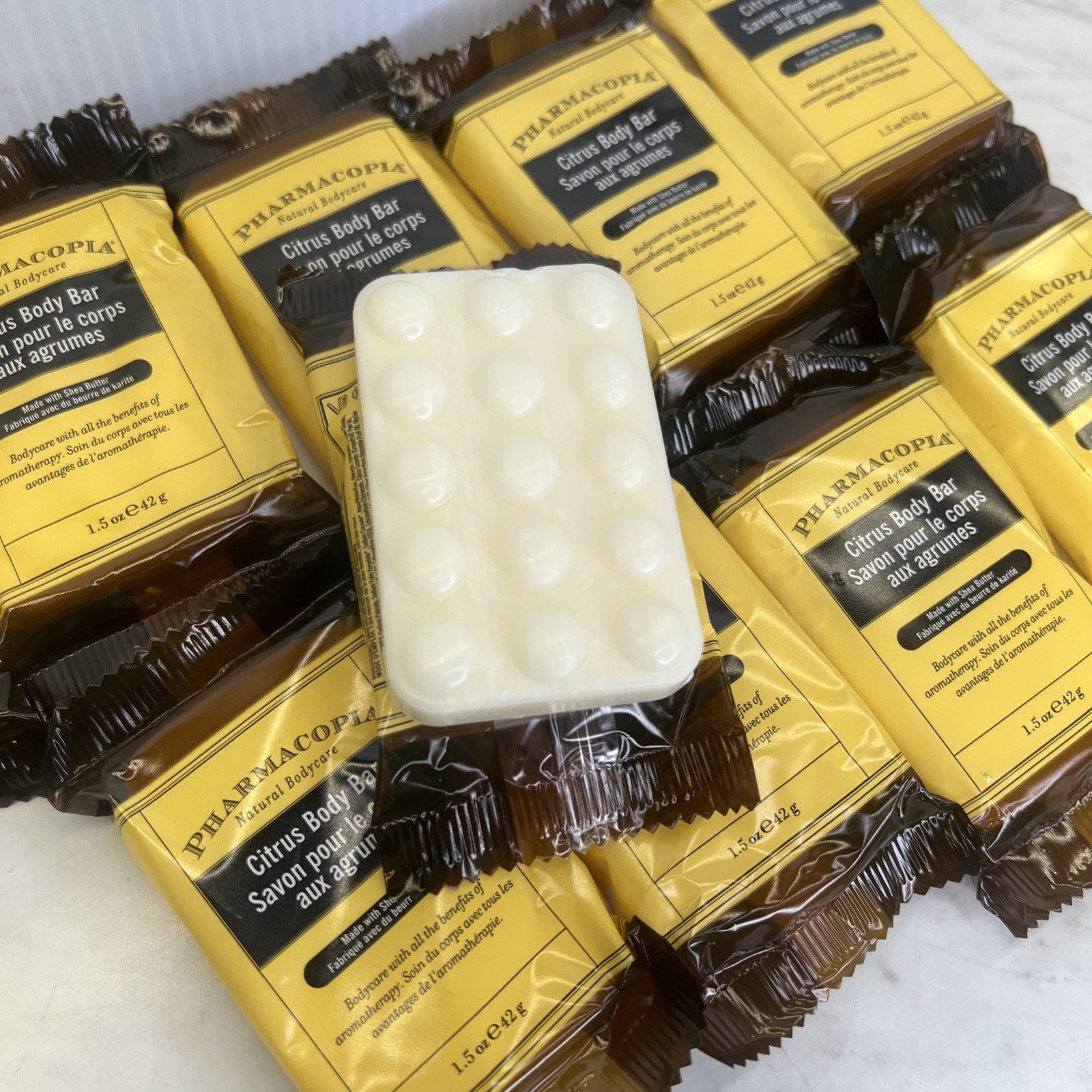Pharmacopia Citrus Body Bar Aromatic Soap, 1.5 oz Travel Size, Lot of 10 Bars