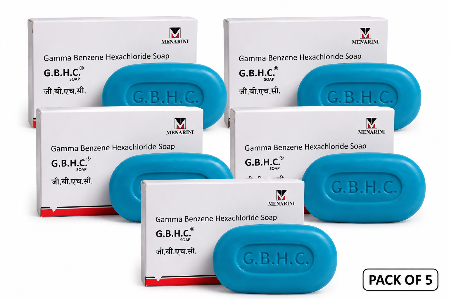 GBHC 1% Cleansing Soap Bar 50g Pack of 5 Daily Skin Care External Use Only