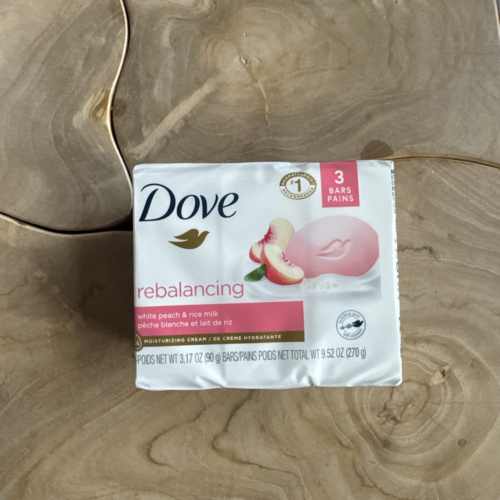 Dove Rebalancing White Peach & Rice Milk Moisturizing Cream Bar Soap – 12 Bars