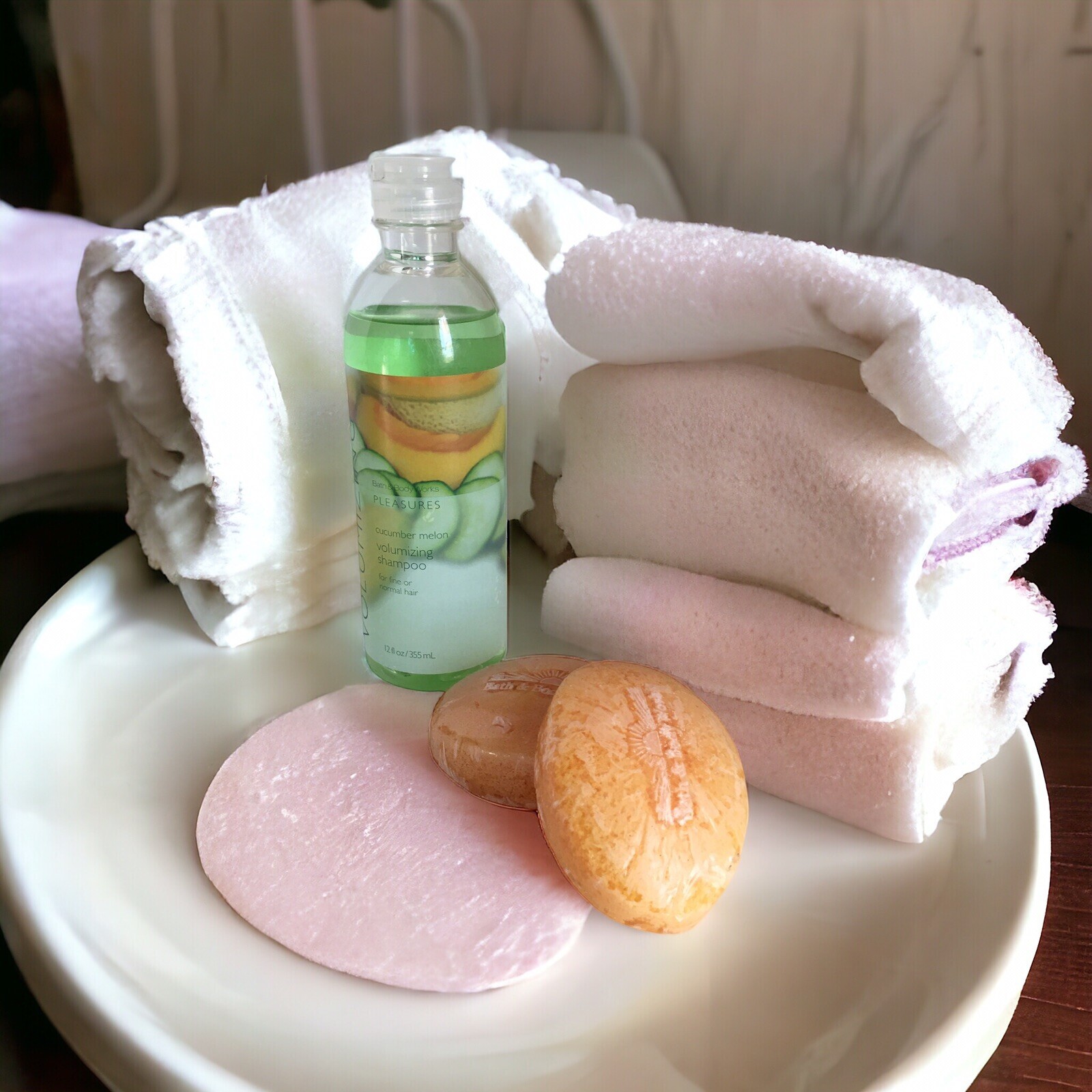 2 Bath & Body Works Rich Citrus Cream GENTLE GLYCERIN BARS + Volumizing Shampoo