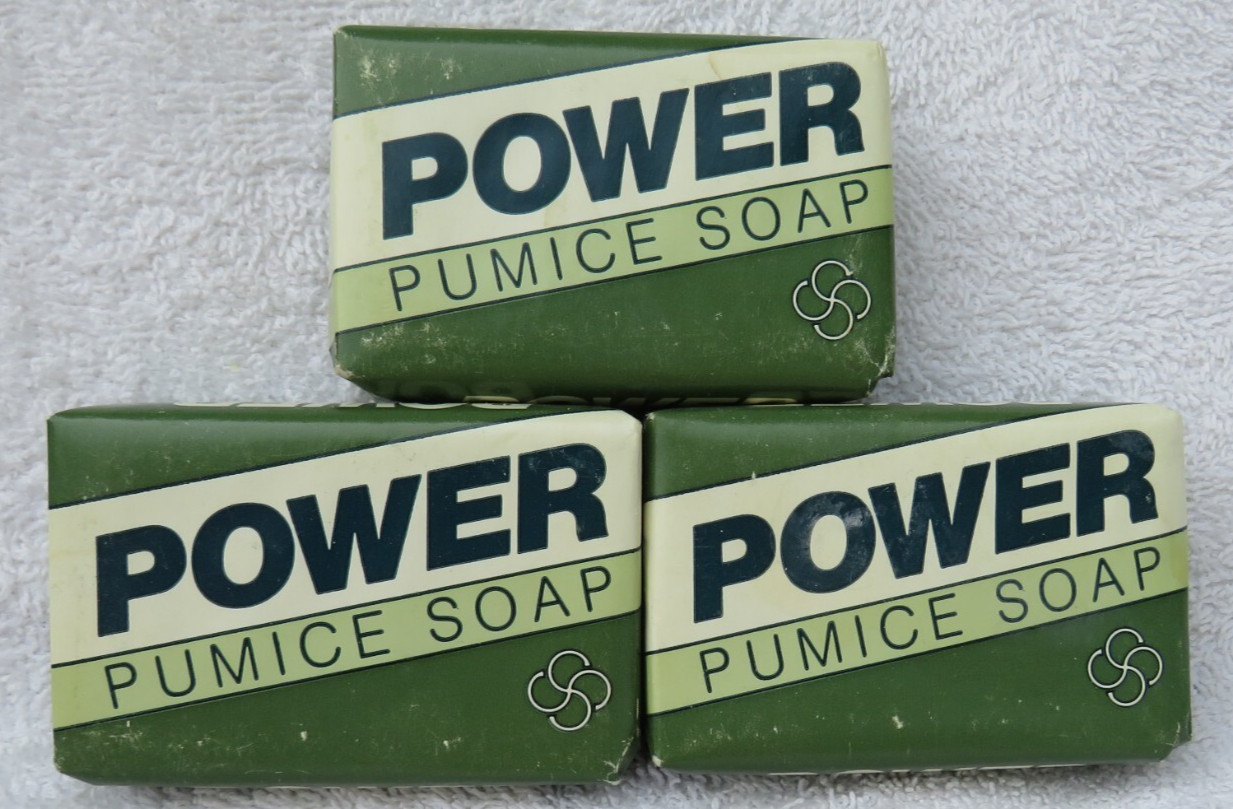 Lot of Three (3) Power Pumice Wrapped Bar Soap. 4 oz Each for Mechanics etc