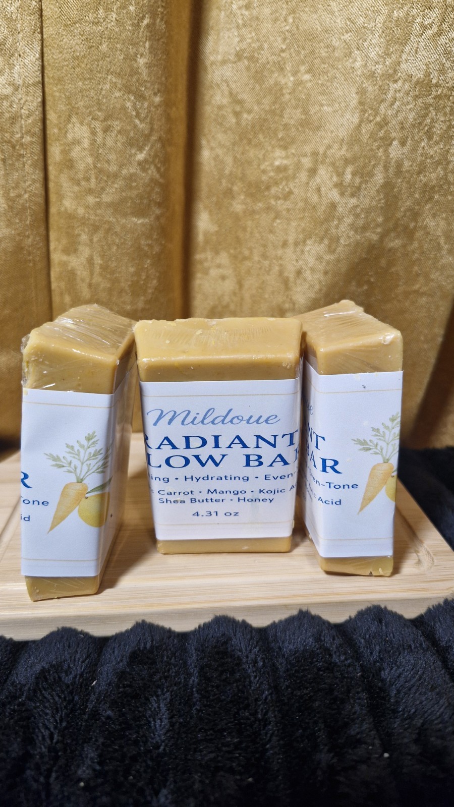 Handmade Radiant Glow Soap Bar Cold Process Natural 4.31 All Skin Type.