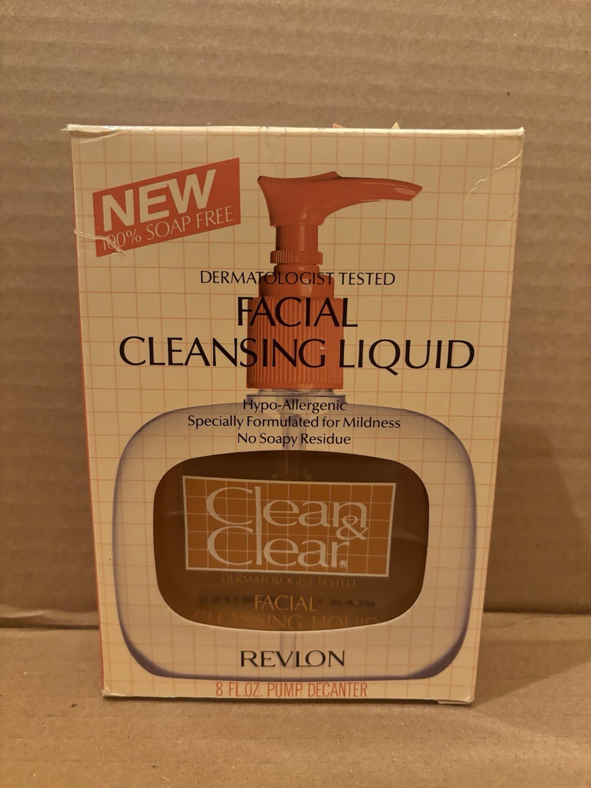 Vintage REVLON 8oz Clean & Clear Facial Cleansing Liquid NOS 90’s Prop Beauty