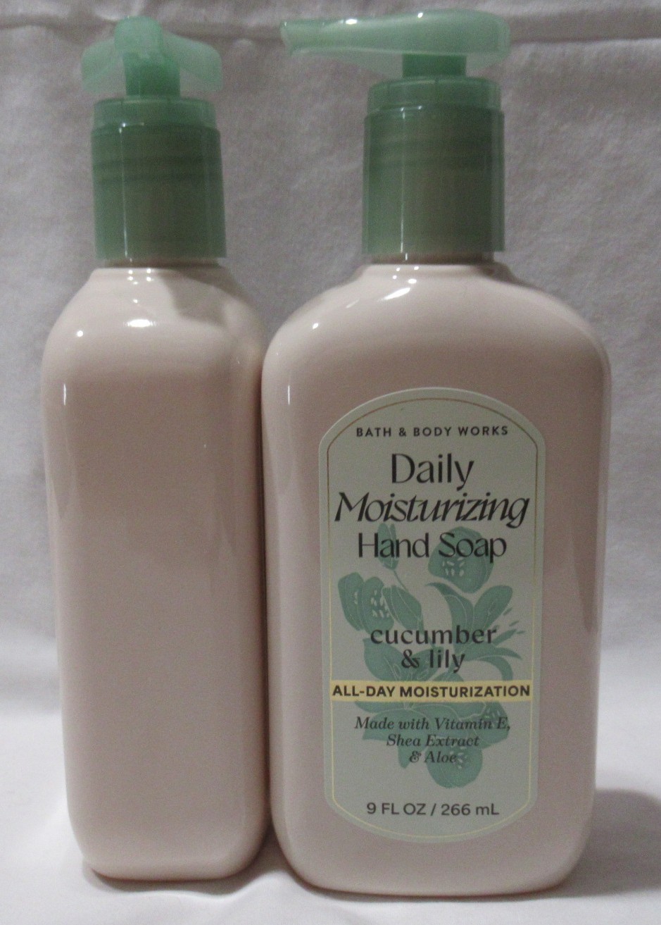 Bath & Body Works Daily Moisturizing Hand Soap Lot Set of 2 CUCUMBER & LILY