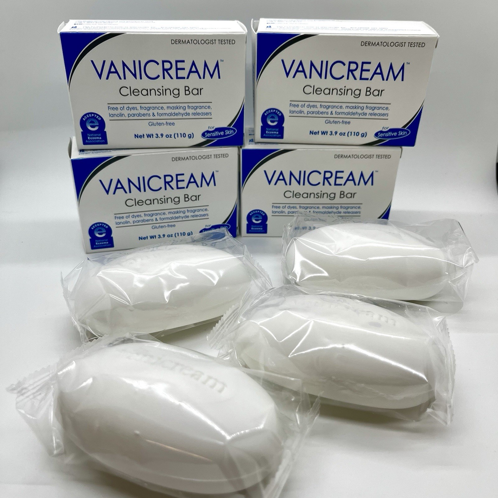 4 Pack- Vanicream Cleansing Bar 3.9oz Fragrance & Dye Free Soap