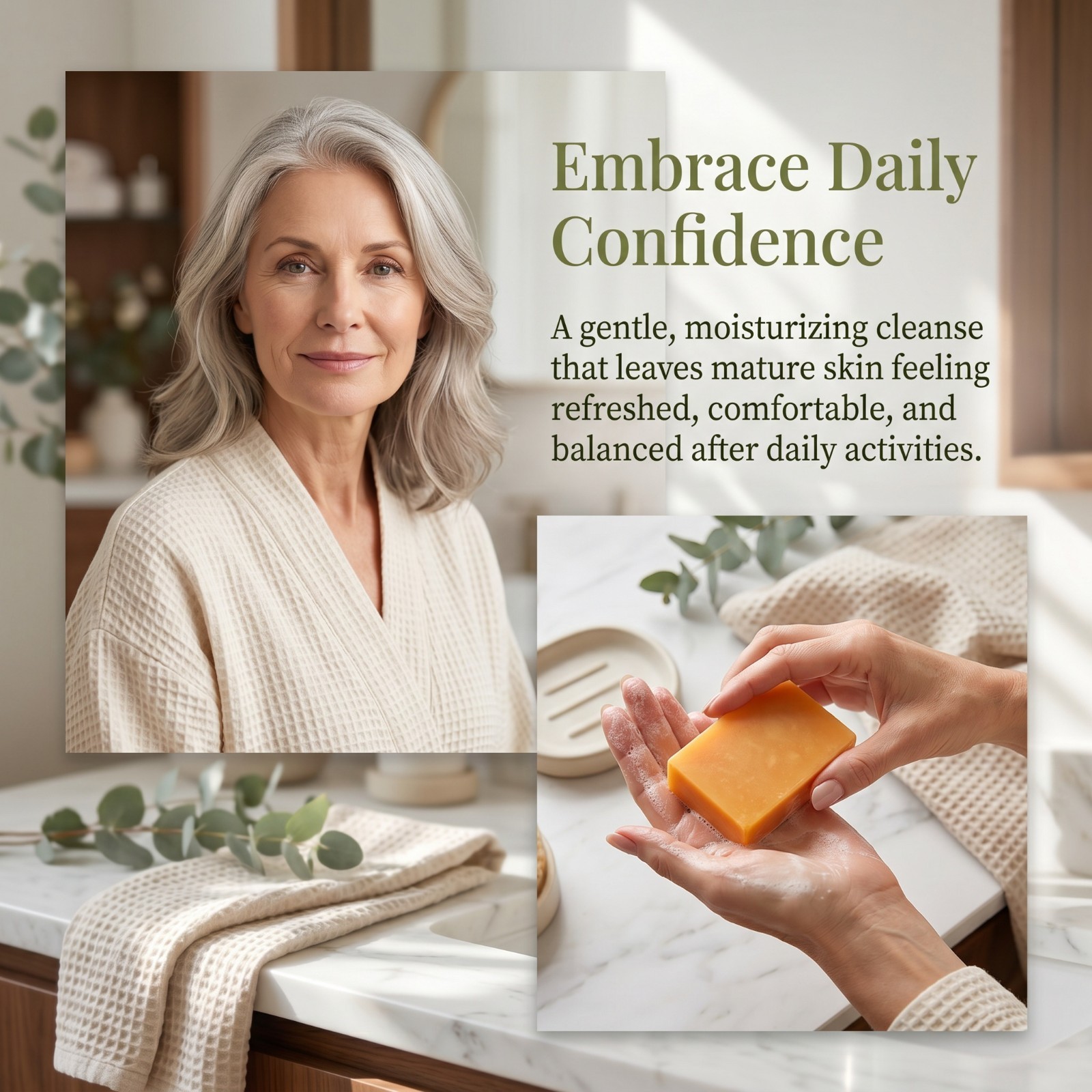 Kaori Persimmon Soap Bar Natural Odor Care for Mature Skin Daily Cleansing