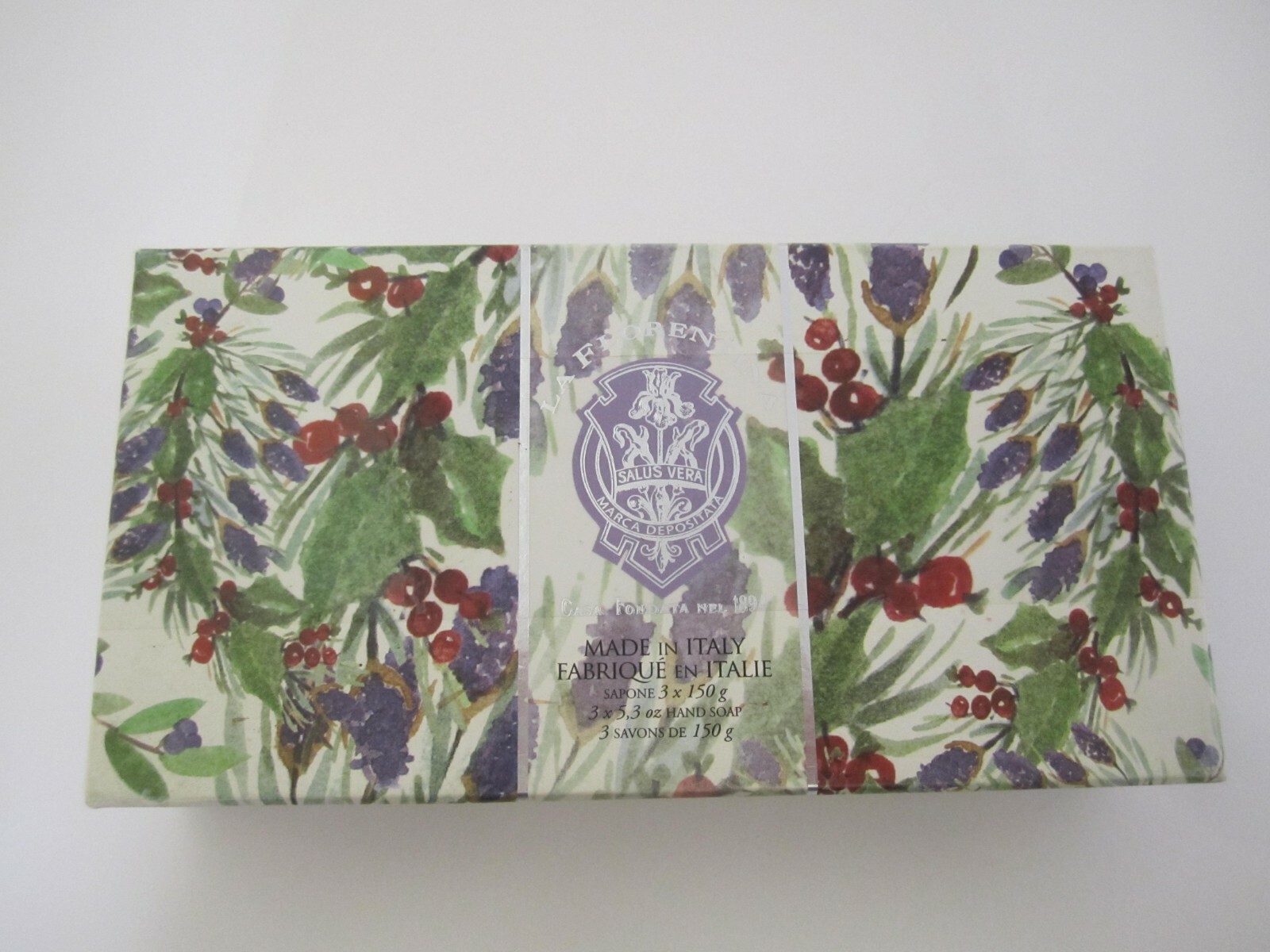 La Florentina 3 x 5.3 oz Bar Luxury Soap Lavender – Made in Italy – NIB
