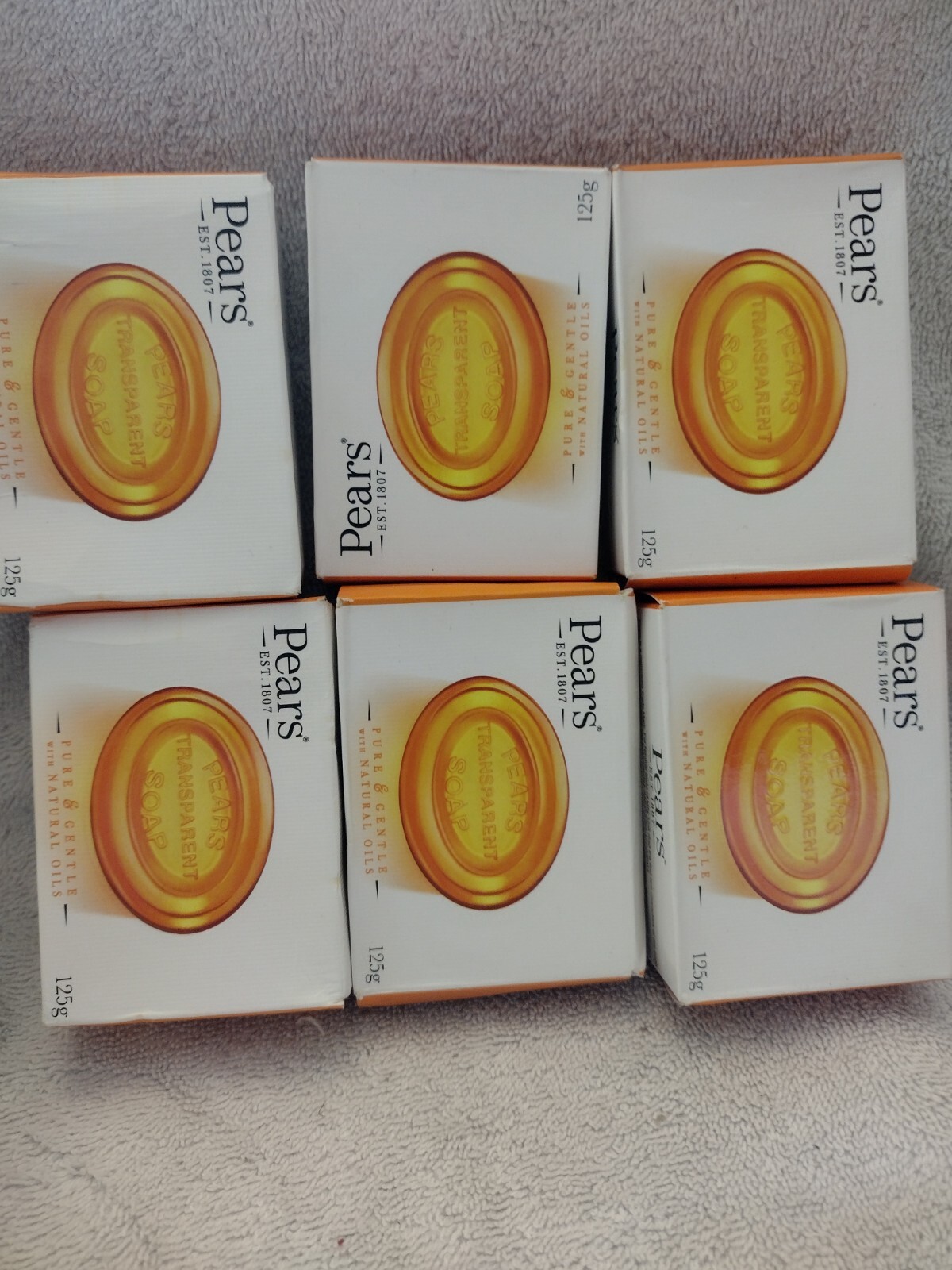 Pears Pure & Gentle Bar Soap With Natural Oils {PACK OF 6} 125g Each