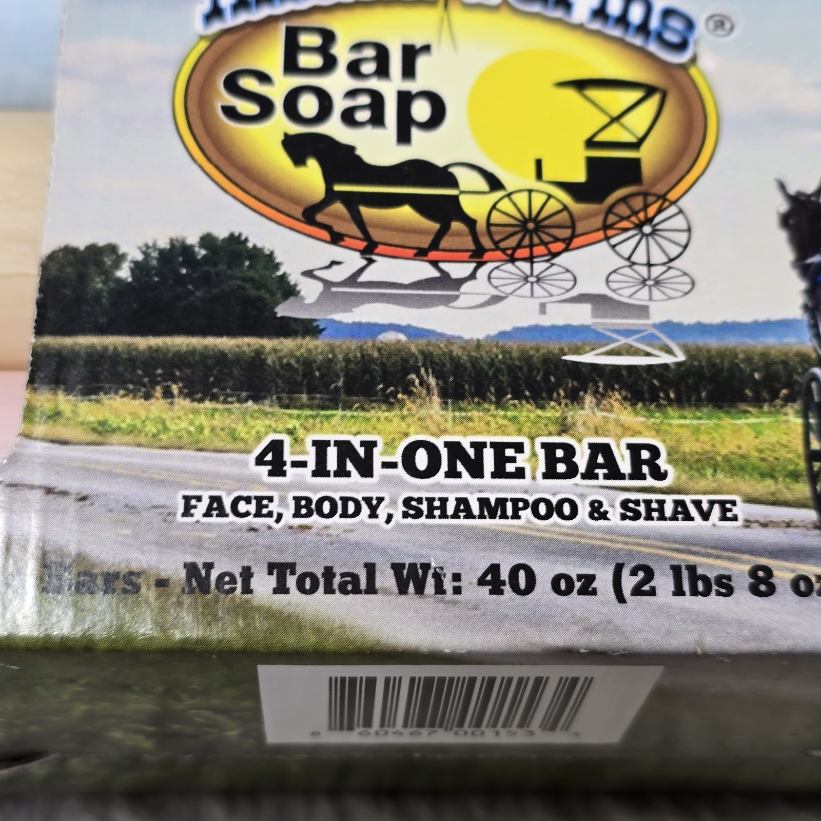 Amish Farms Bar Soap (6 Bars) 4-In-One: Face, Body, Shampoo, & Shave, USA Made