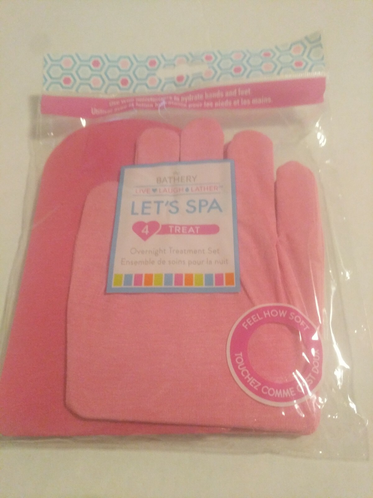 BATHERY LET’S SPA OVERNIGHT TREATMENT GLOVES/BOOTIES SET HANDS & FEET PINK 🆕