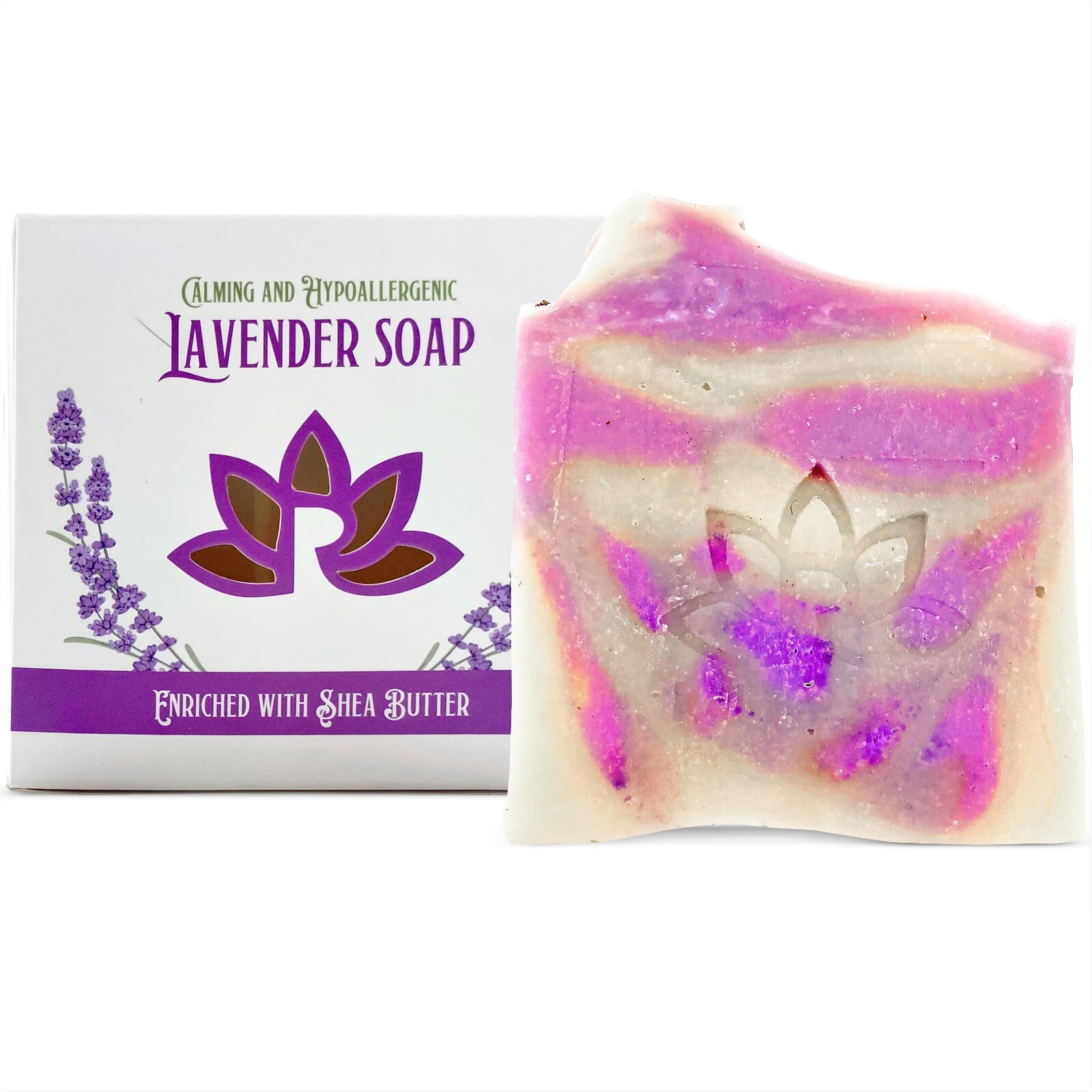 1 Vegan Lavender Natural Cold Processed Soap – Handmade with Lavender French Oil