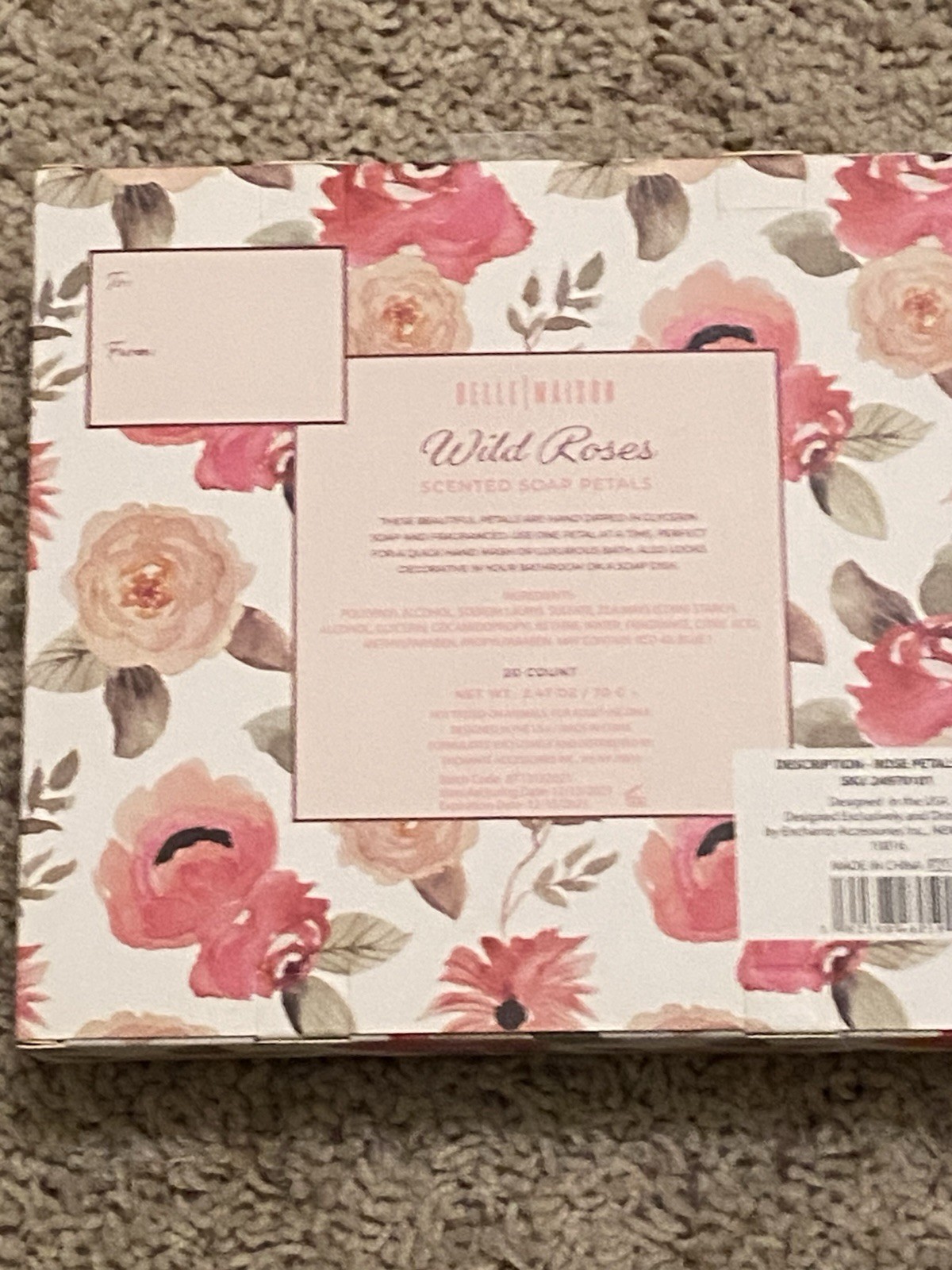 Belle Maison Wild Roses Set of 2 Scented Soap Petal Pretty Pink Rose Soap 20pc.