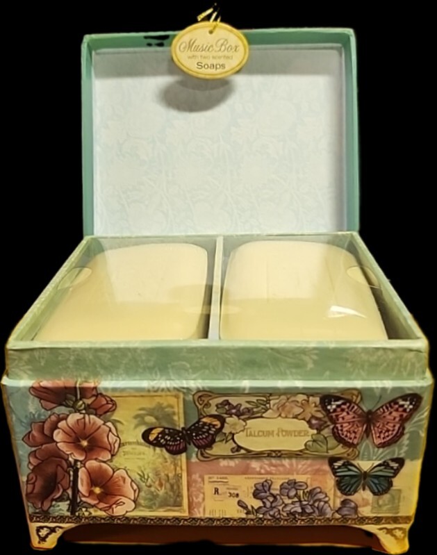 DECORATIVE MUSIC BOX SWAN LAKE 2 BARS ROSE SOAP PUNCH STUDIO FREE SHIPPING USA