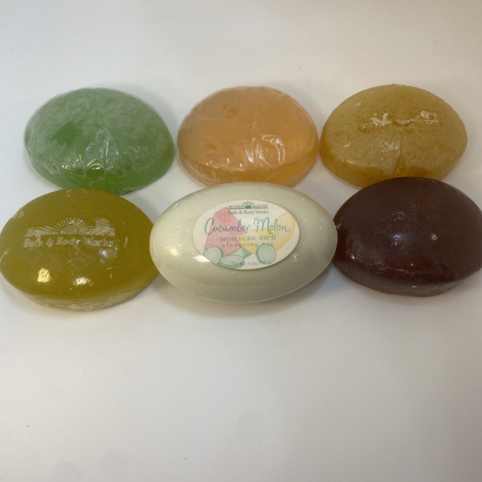 6 Bath & Body Works Soap Gardenia Lily Green Tea Cucumber White Ginger Amber NEW