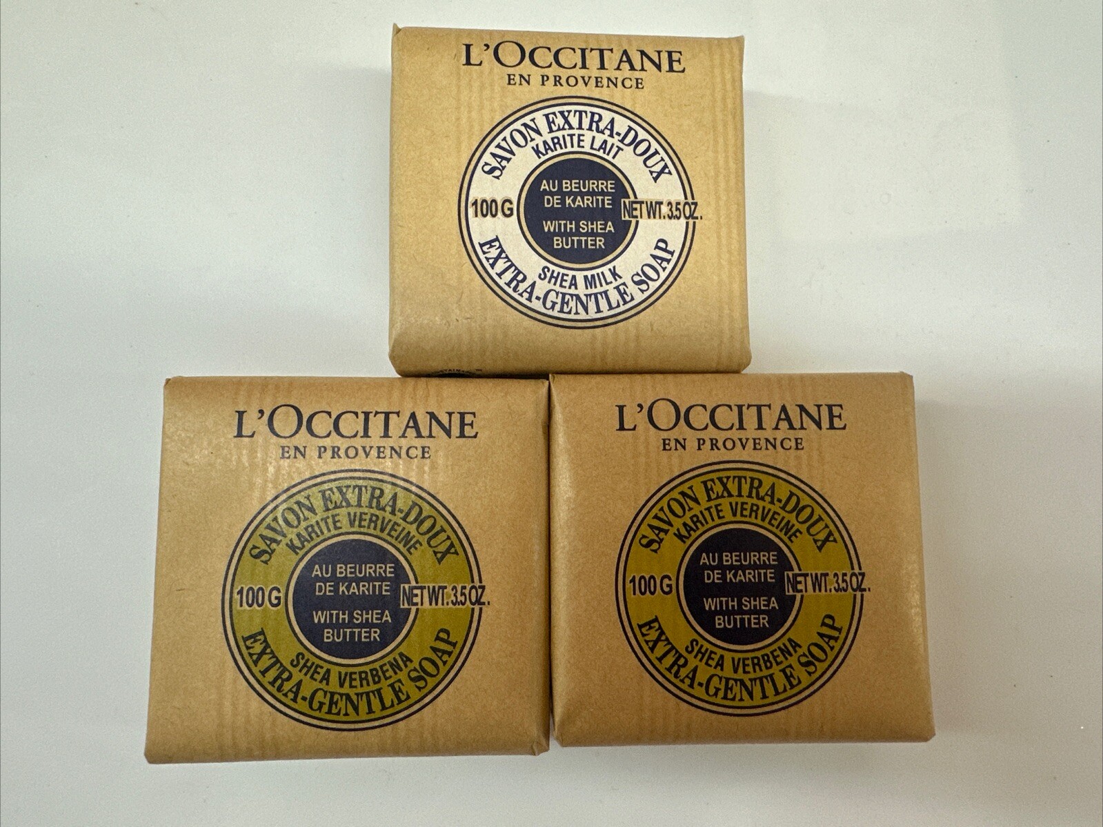 L’Occitane En Provence Shea Verbena Extra Gentle Soap (3.5oz / 100g) X 3 pcs