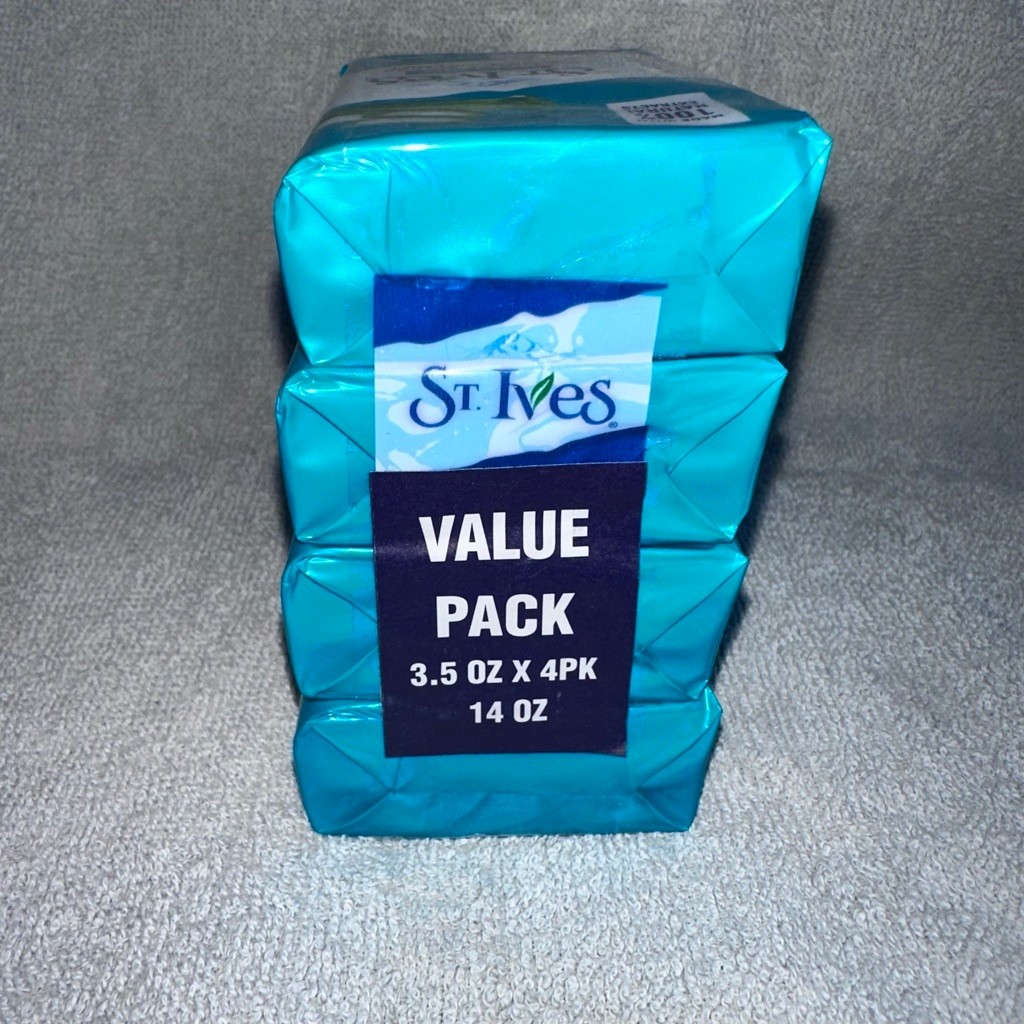 New St Ives Coconut Water Aloe & Walnut Scrub Soap Value Pack 3.5oz Bars – 4Pk