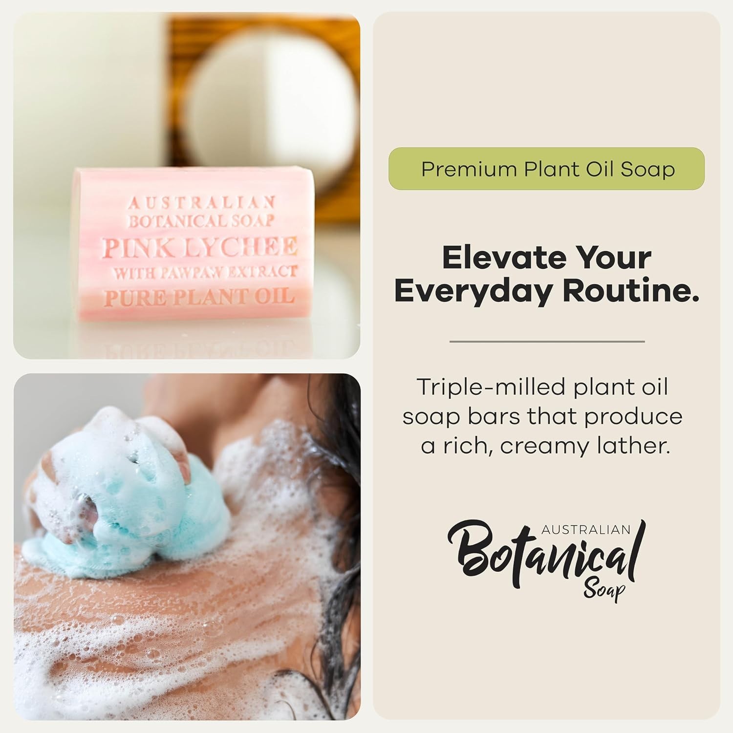 Natural Soap Bars with Pink Lychee & Shea Butter – Pack of 8