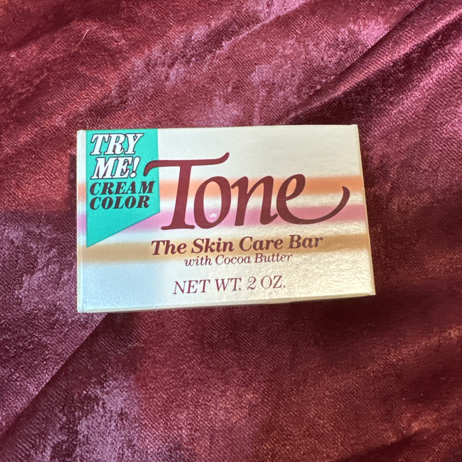 Vintage Tone Cream Skin Care Bar Soap Cocoa Butter 2 Oz New In Box Cream Color