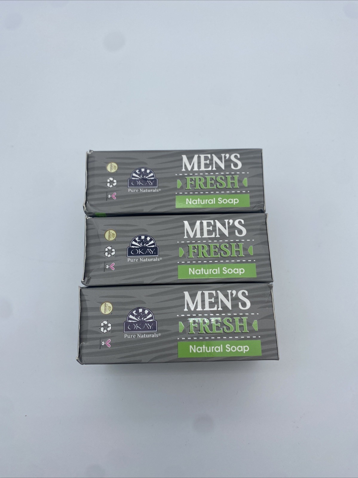 3-Pack Okay ~ Fresh Natural Soap Bar For Men 9 oz Each