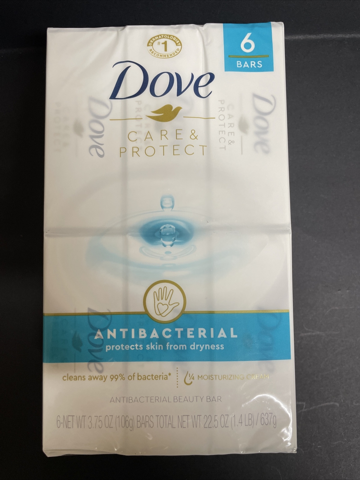Dove Beauty Soap Antibacterial Protects from Skin Dryness 6ct Exp 8/2025
