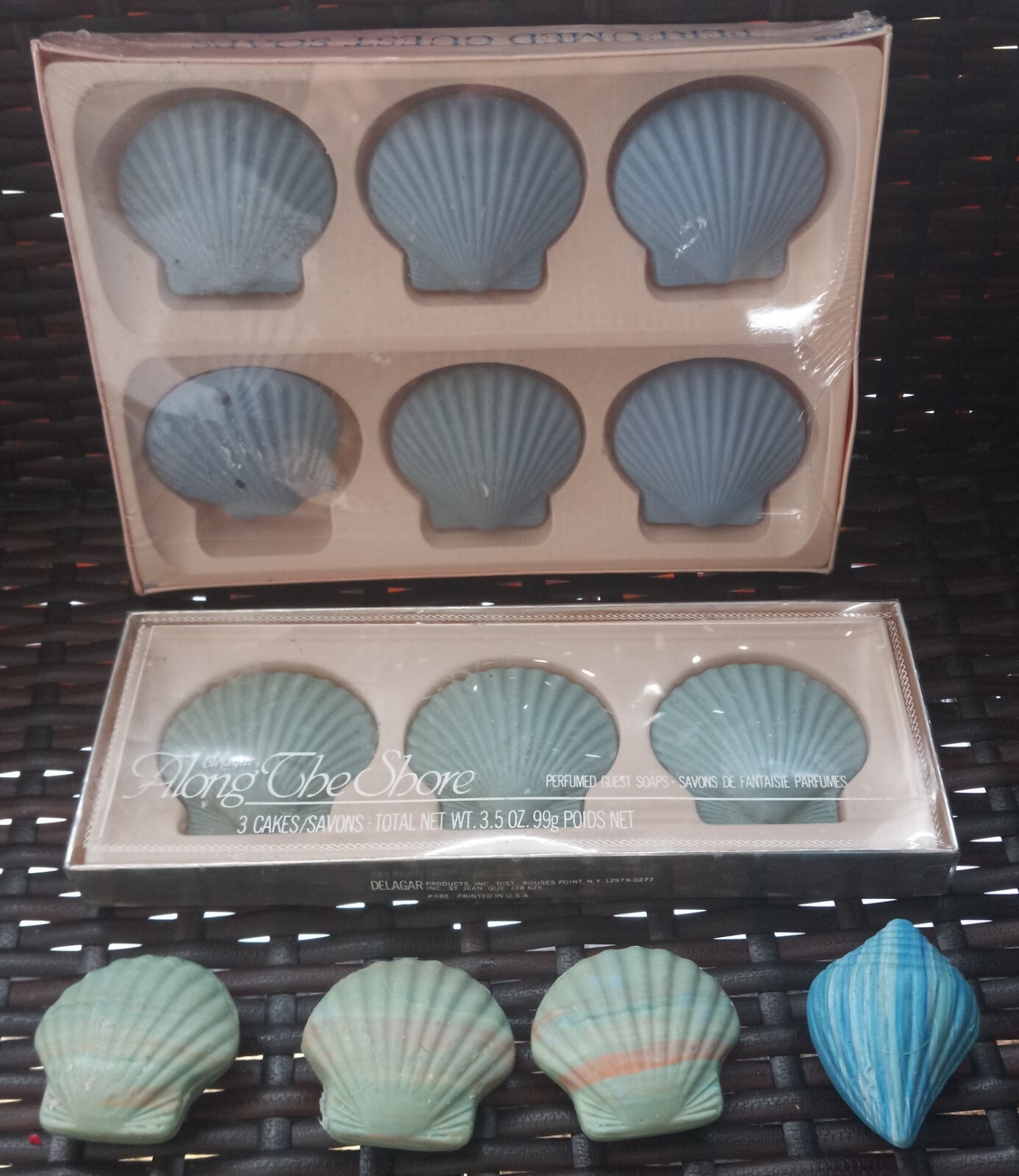 Lot 13 Vintage Soap Bars NOS Seashells Shells Ben Rickert,Along the Shore, Rovar
