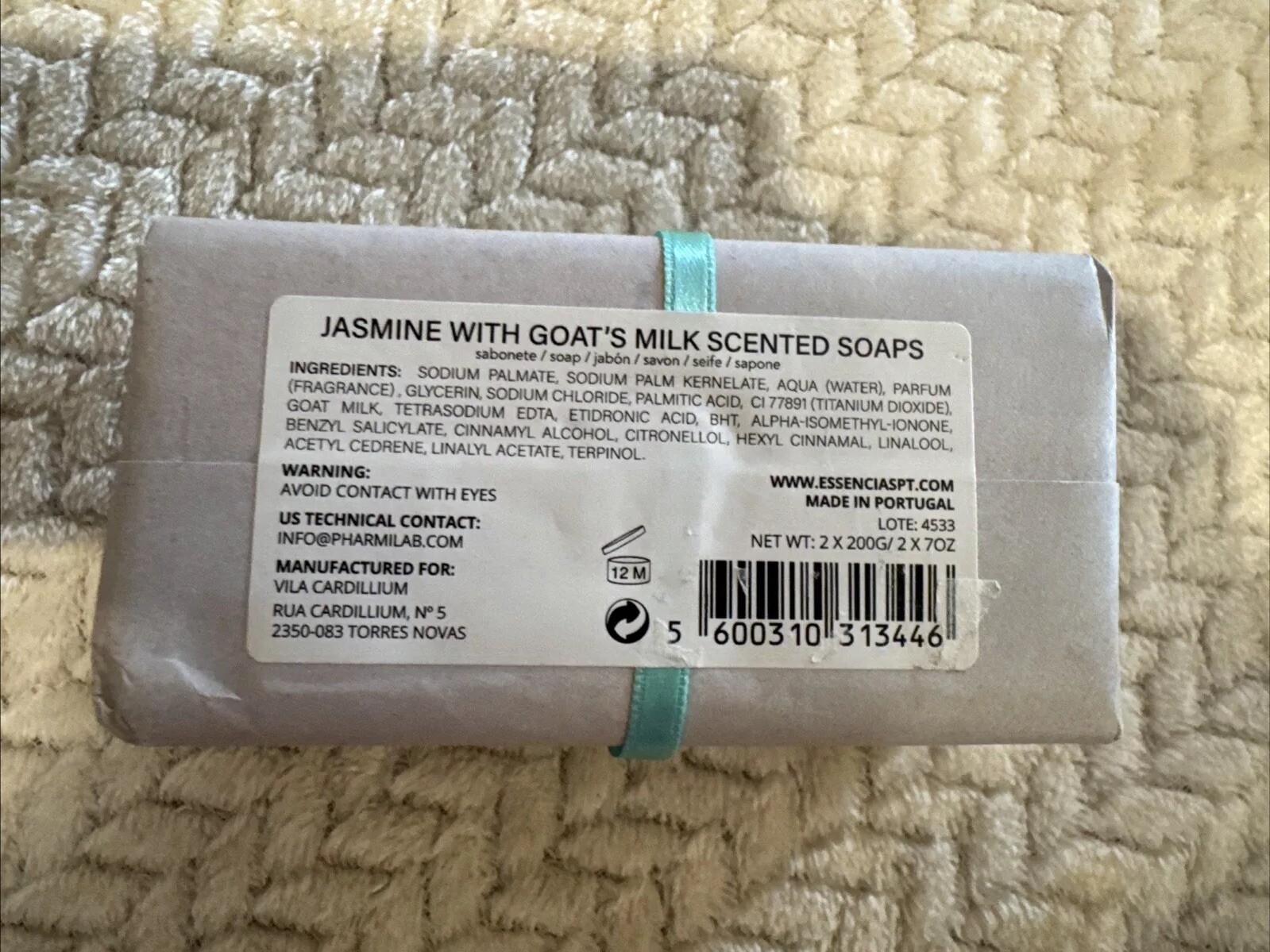 Vila Cardillium “SWEET JASMINE” Bath Soap Lot of 2 Each Enriched W/goat Milk New